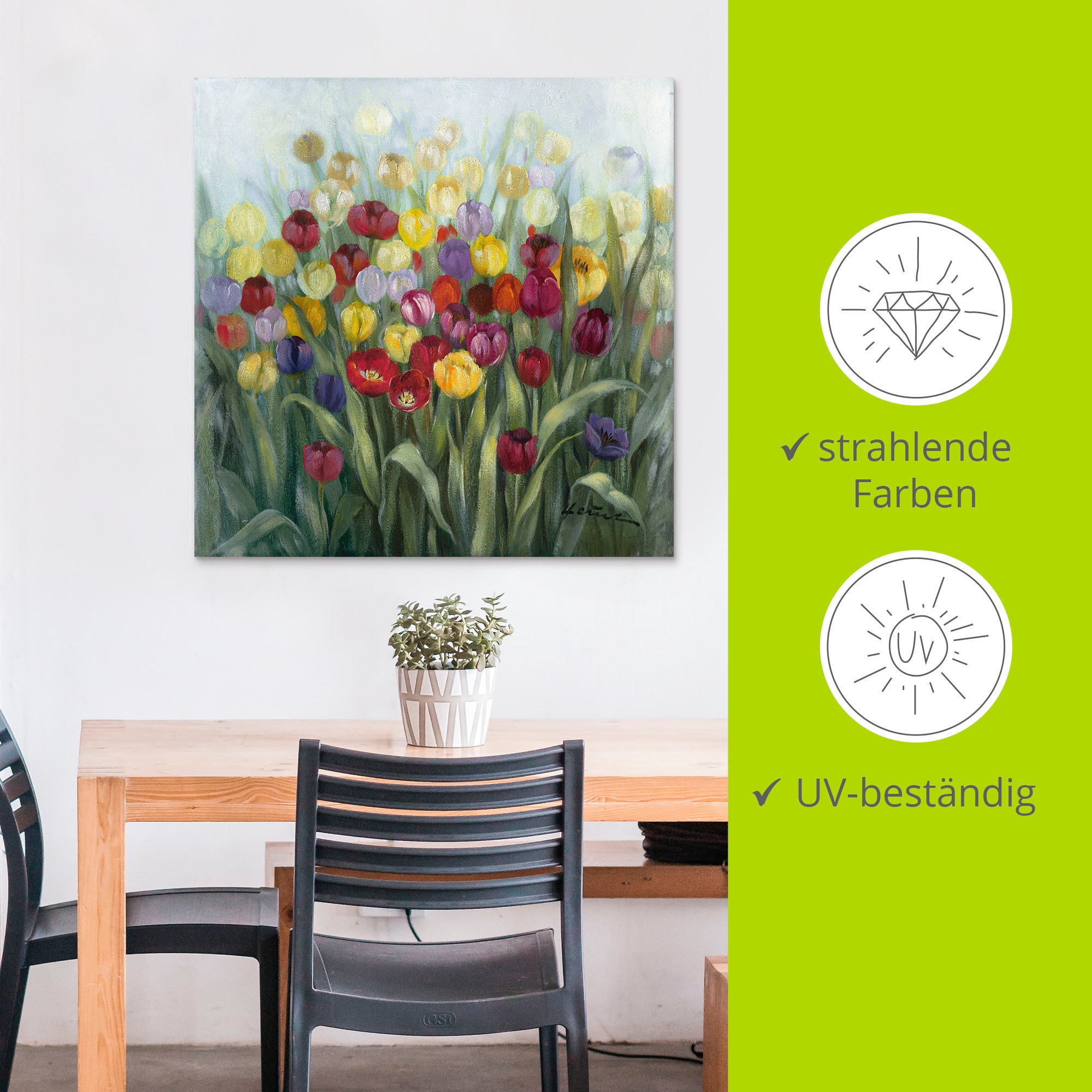 Artland Wandbild »Tulpenwiese II«, Blumenwiese, (1 St.), als Alubild, Outdoorbild, Leinwandbild, Poster in verschied. Größen
