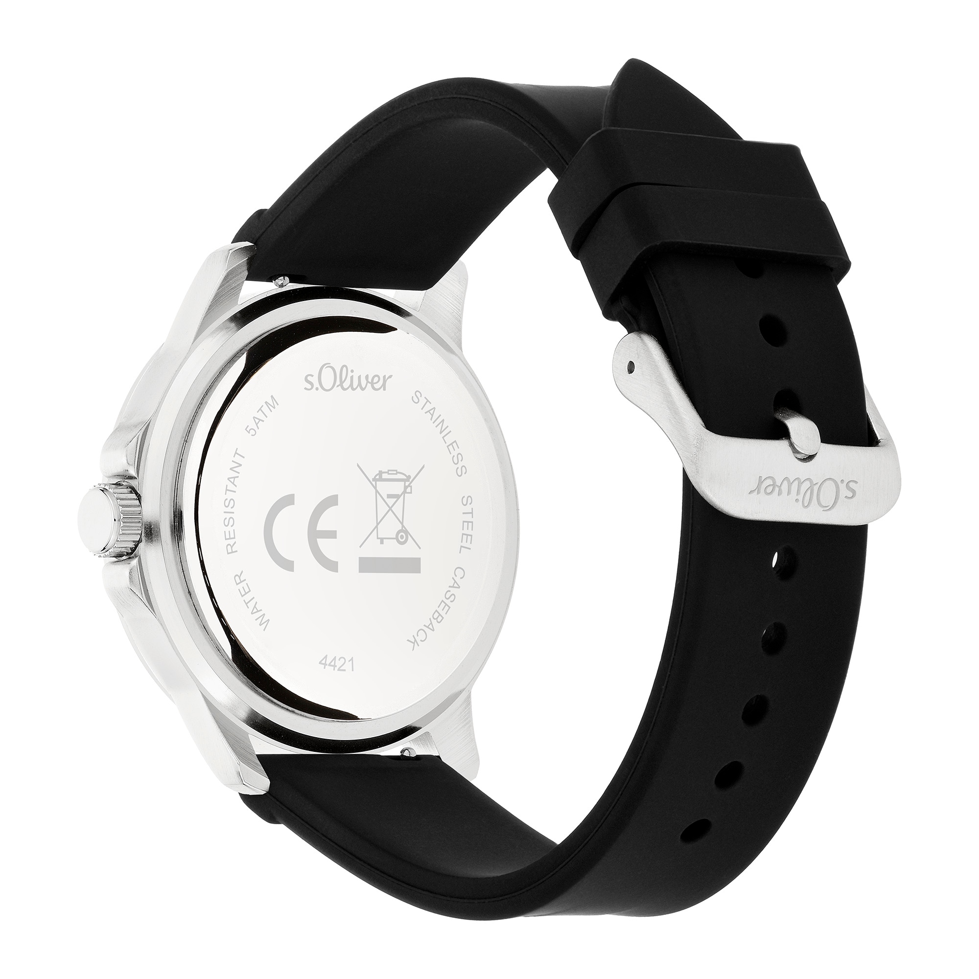 s.Oliver Quarzuhr »Elegant Silicone« Armbanduhr, Herrenuhr, Silikonarmband, analog