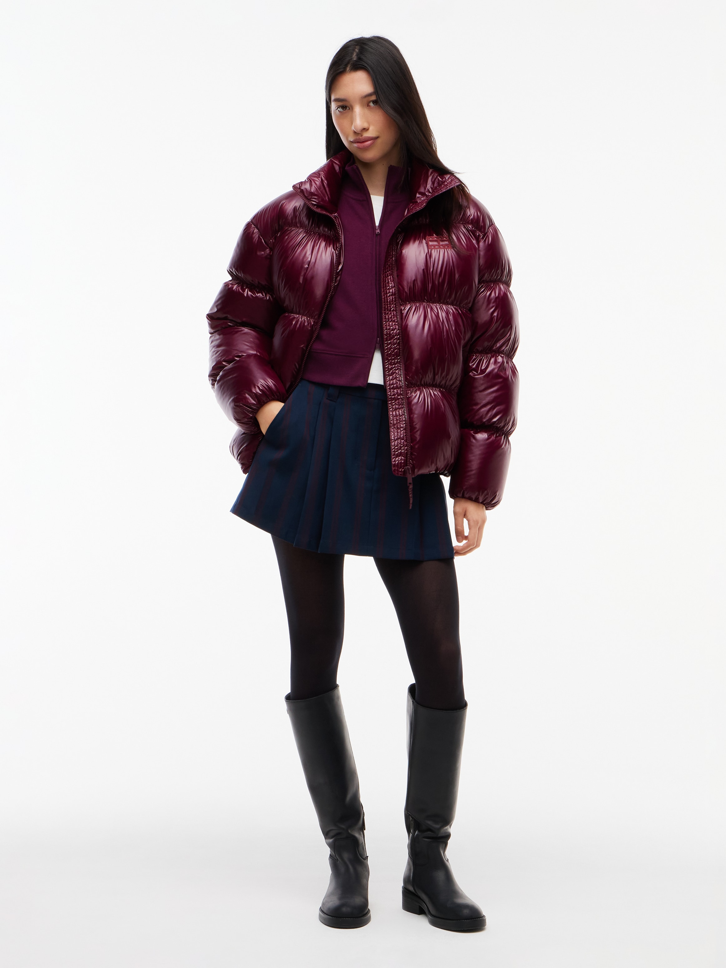 Tommy Jeans Steppjacke »TJW HIGH NECK SHINY PUFFER DOWN« Kunstfaser