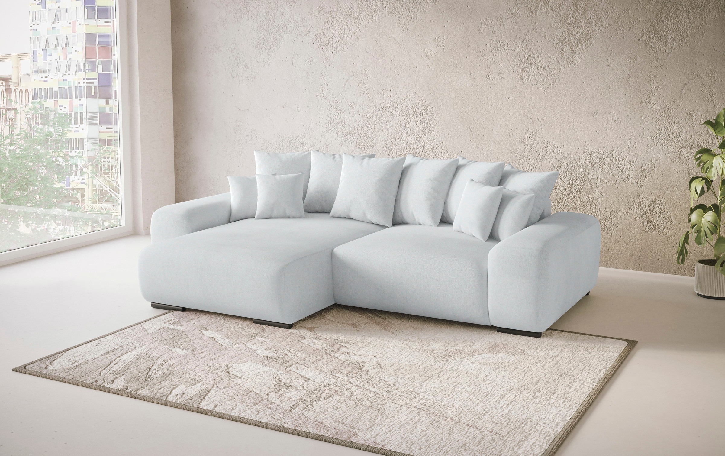 Mr. Couch Ecksofa »Sundance L-Form«, Dauerschläfer mit EasyBett-Schlaffunktion, Bettkasten