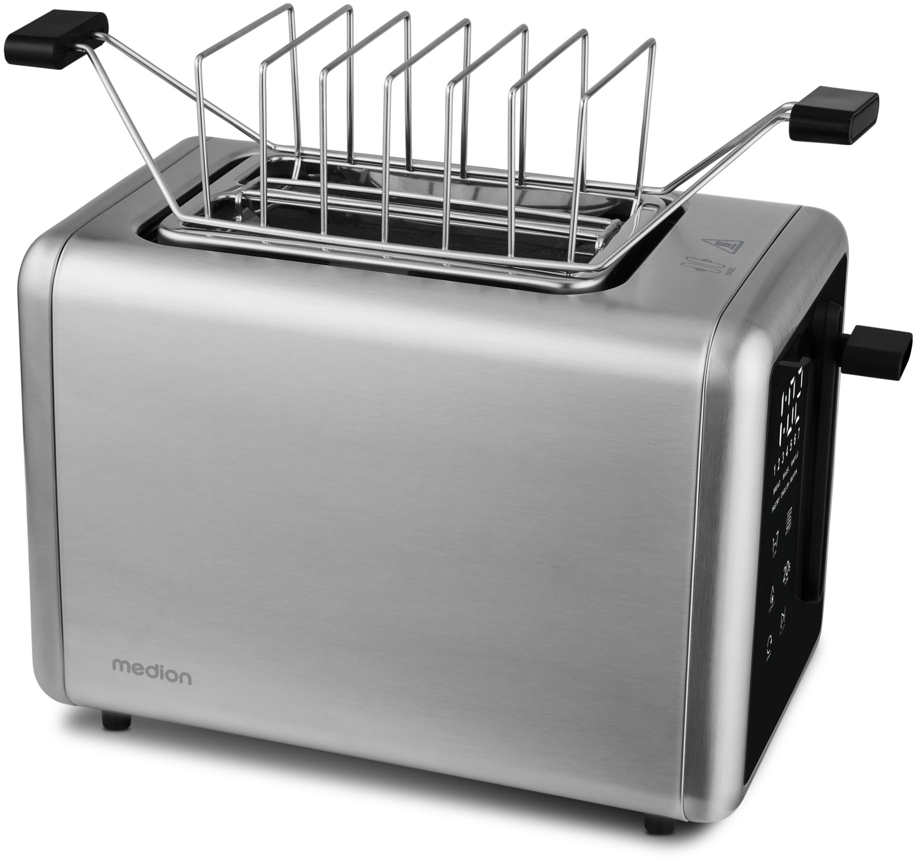 Medion® Toaster »MD12102, 2 Toastschlitze« 2 Schlitze für 2 Scheiben 850 W abnehmbarer Brötchenaufsatz