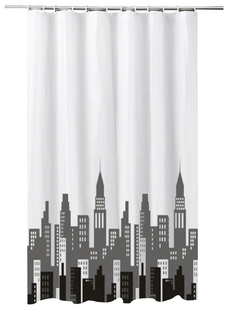 ADOB Duschvorhang "City" Breite 180 Höhe 200 cm, waschbar, inkl. 12 Vorhang günstig online kaufen
