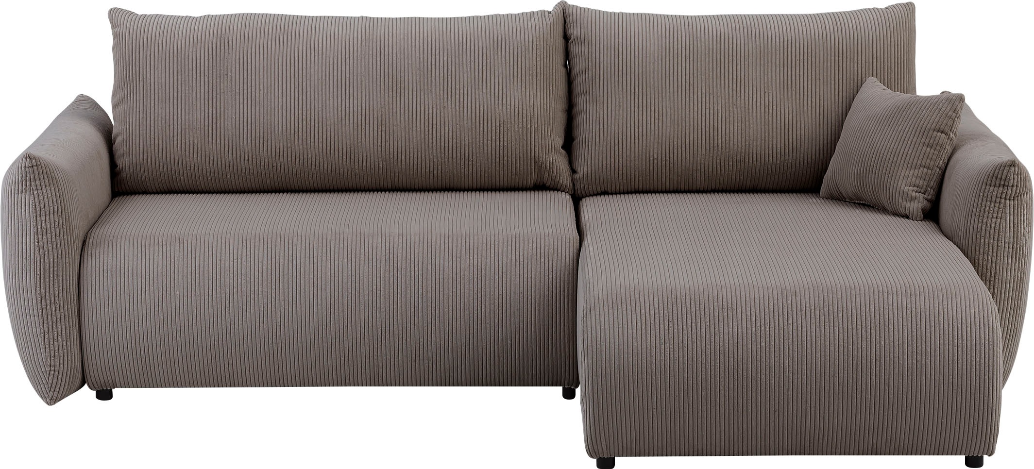 INOSIGN Ecksofa »MAVAS Schlafsofa mit Bettkasten, L-Form,«, ca.257/127cm (Liegefläche 212/145 cm), Cord, Chenille, Struktur