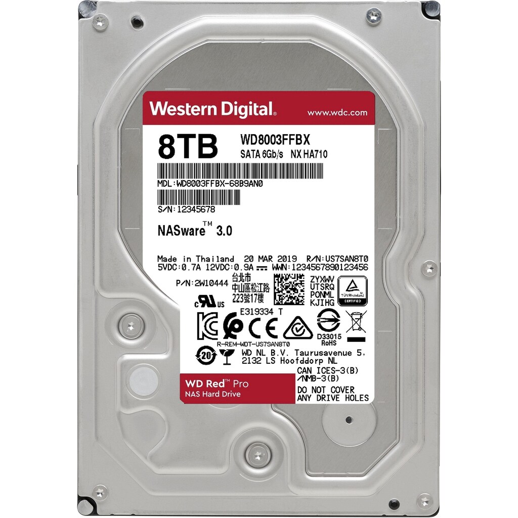 Western Digital HDD-NAS-Festplatte »WD Red Pro«, 3,5 Zoll, Anschluss SATA