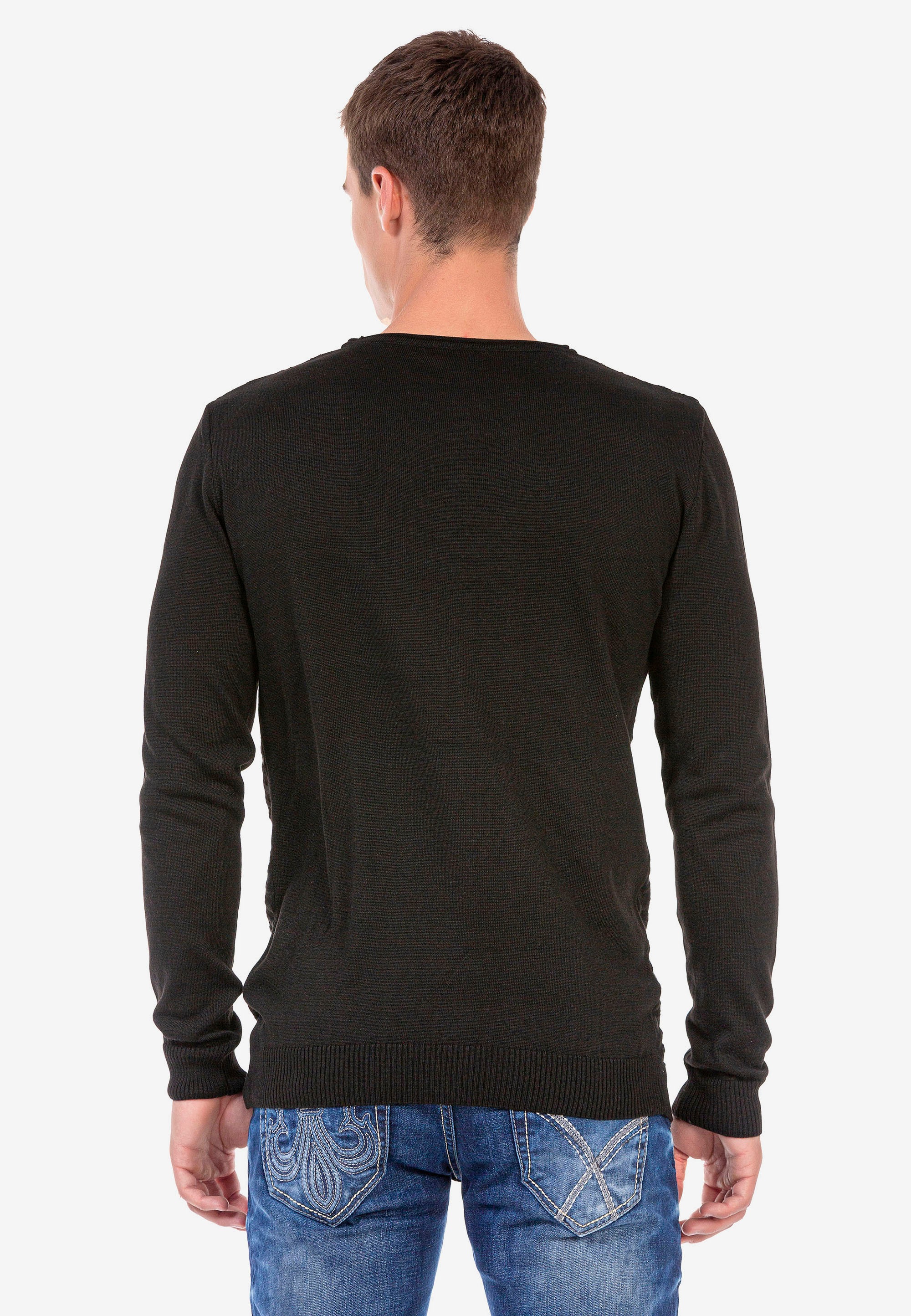 Cipo & Baxx Strickpullover, mit dezentem Strickmuster