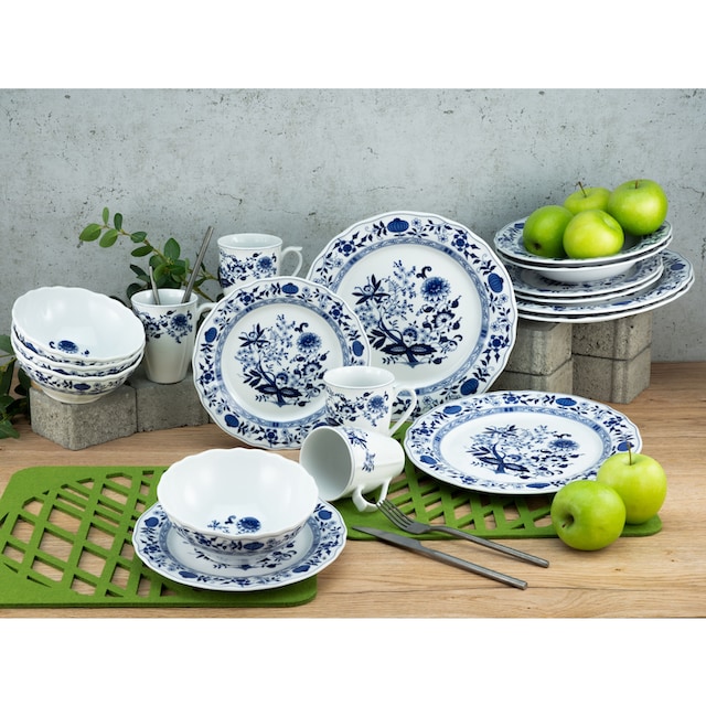 CreaTable Kombiservice »Geschirr-Set Flora«, (Set, 16 tlg., Kaffeeservice  und Tafelservice im Set, für 4 Personen), Service, nostalgischer  Manufakturstil, 16 Teile, für 4 Personen | BAUR