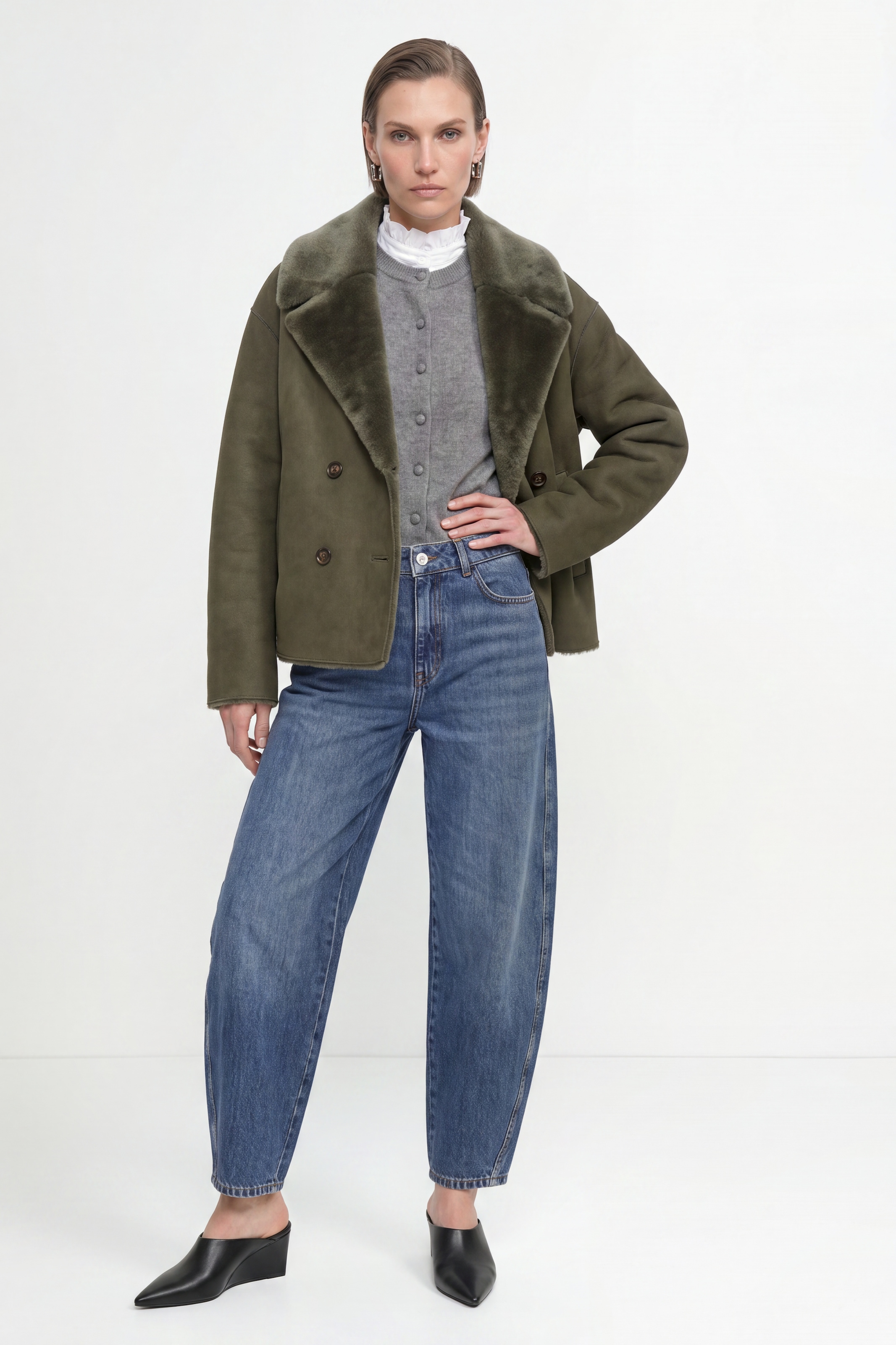 RICHROYAL Fellimitatjacke ohne Kapuze Regular fit mit Reverskragen