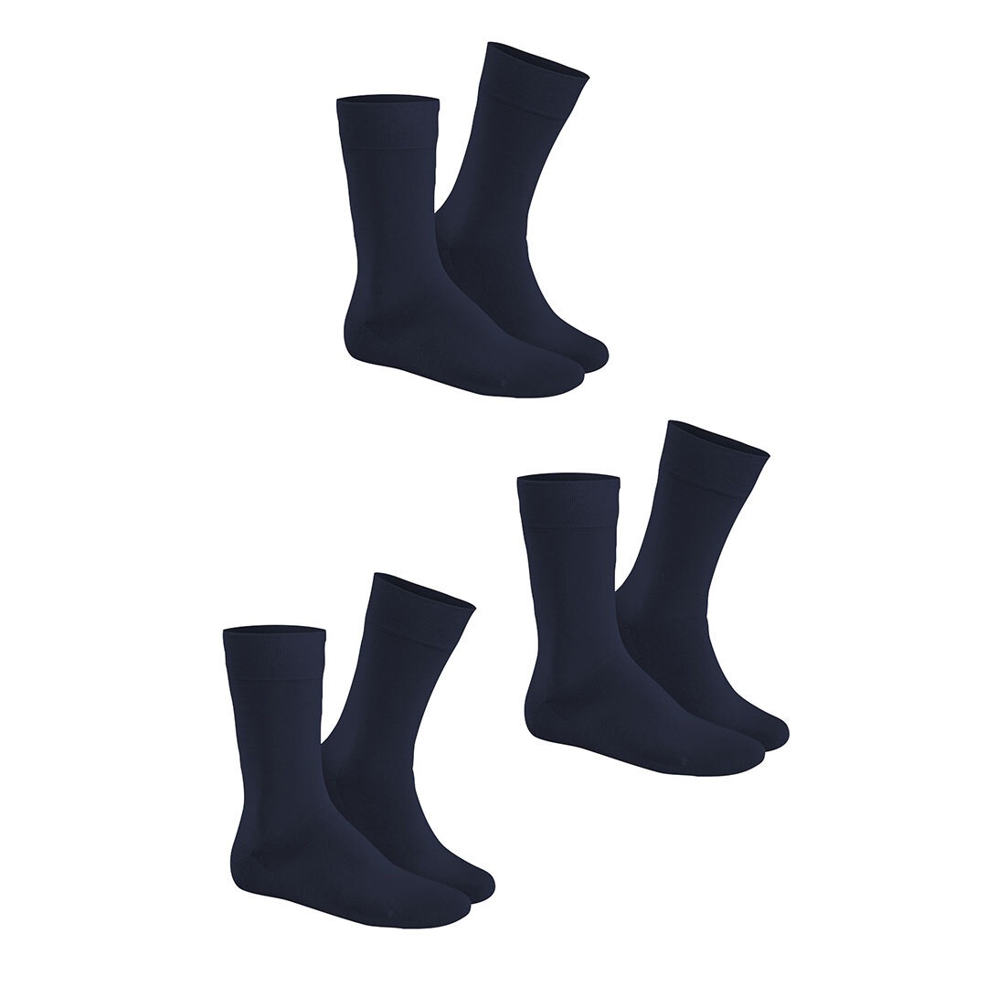 HUDSON Mädchen Socken "Socke Simply³ 3-Pack", Gr. 43, blau, Obermaterial: 80% Baumwolle CO. 18% Polyamid PA. 2% Elasthan EL., Socken