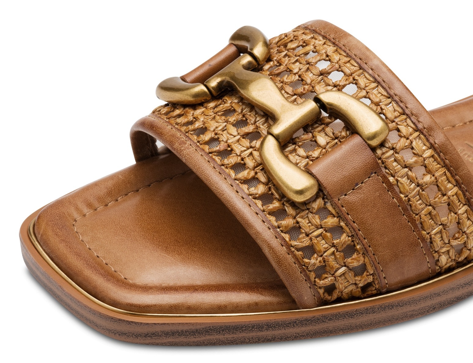 Tamaris Pantolette, Blockabsatz, Sommerschuh, Schlupfschuh mit edlem Schmuckelement