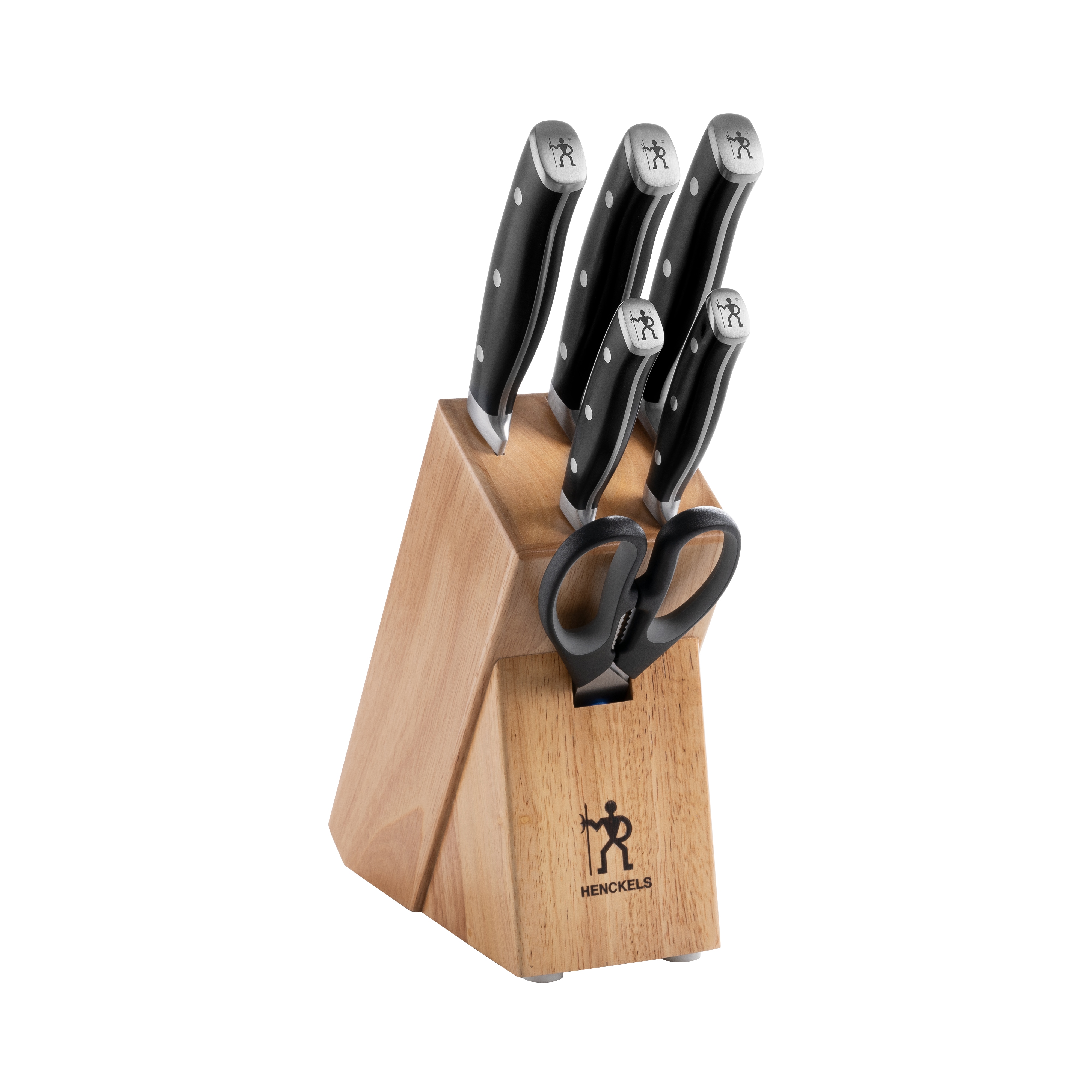 HENCKELS by ZWILLING Messerblock "Accent" 7 Messer mit 3-Nieten-Design-Griffen, Rostfreie Klingen