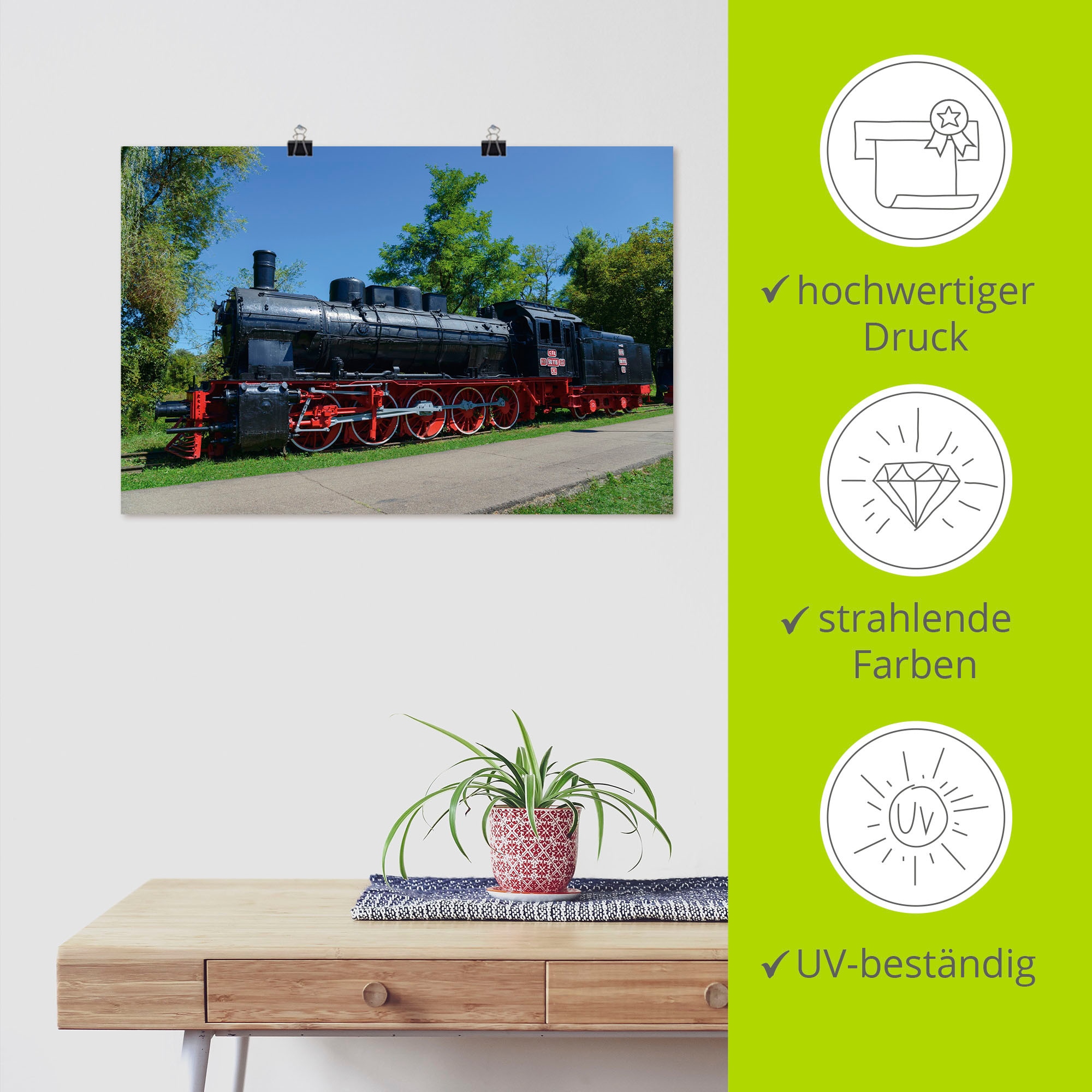 Artland Wandbild »CFR 50.115, Eisenbahn Museum, Resita«, Zugbilder, (1 St.), als Alubild, Leinwandbild, Wandaufkleber oder Poster in versch. Größen