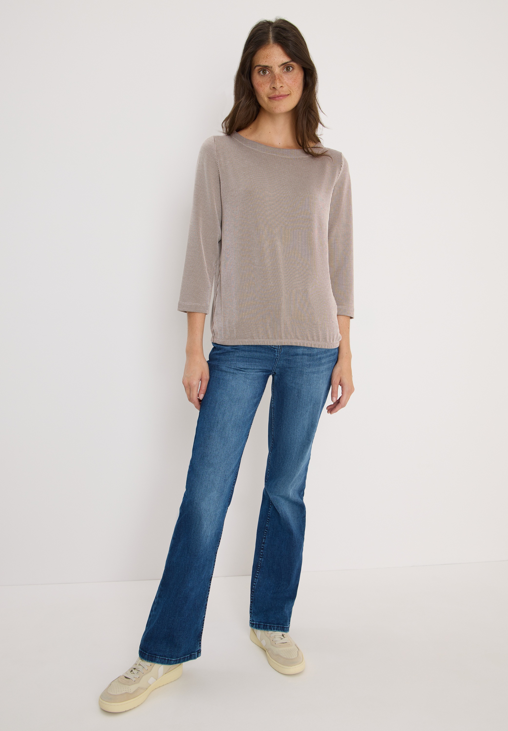 Cecil 3/4-Arm-Shirt, mit U-Boot-Ausschnitt