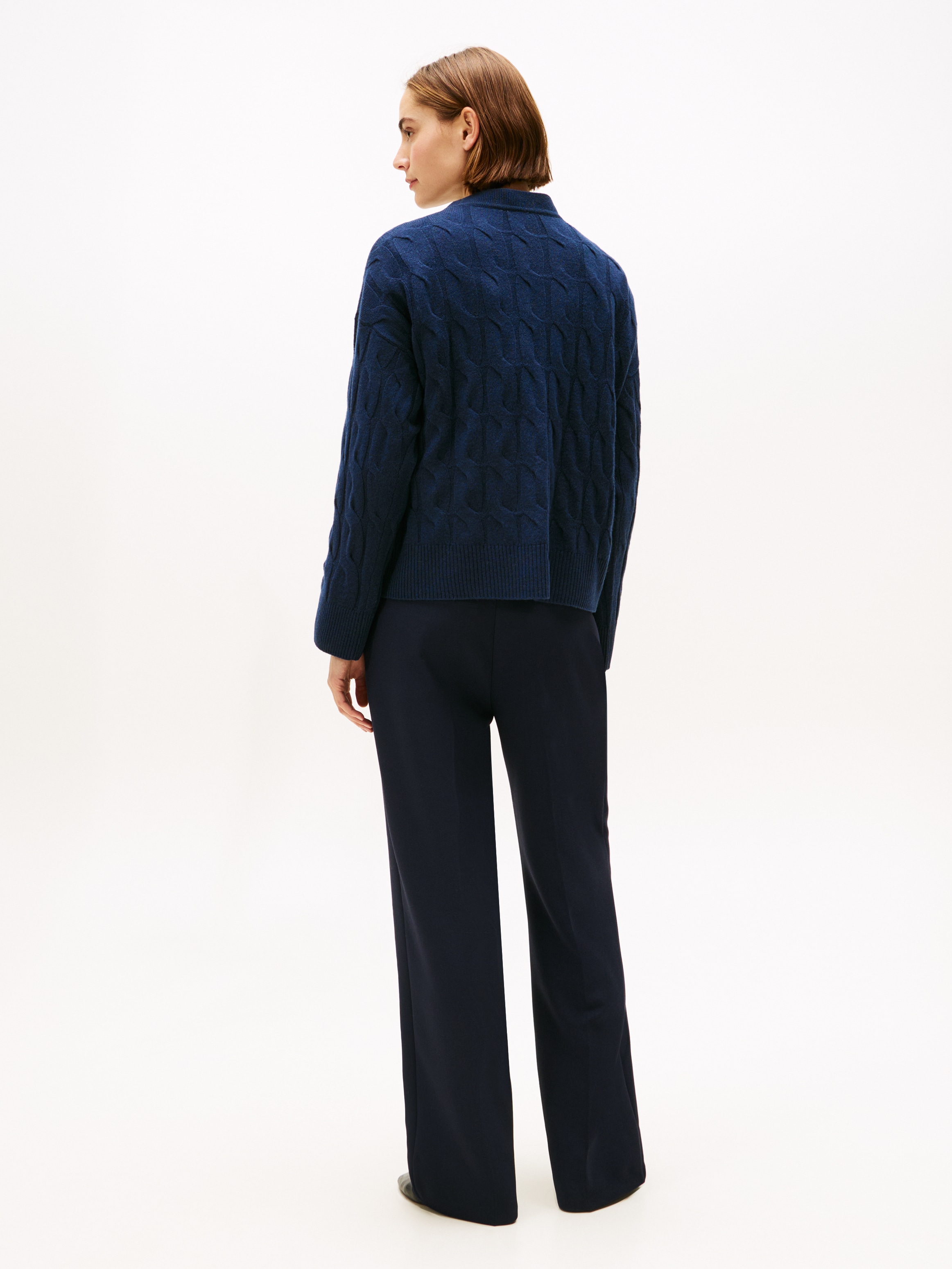 Tommy Hilfiger Strickjacke »SOFT WOOL CABLE CARDIGAN«, mit Zopfmuster, aus reiner Wolle