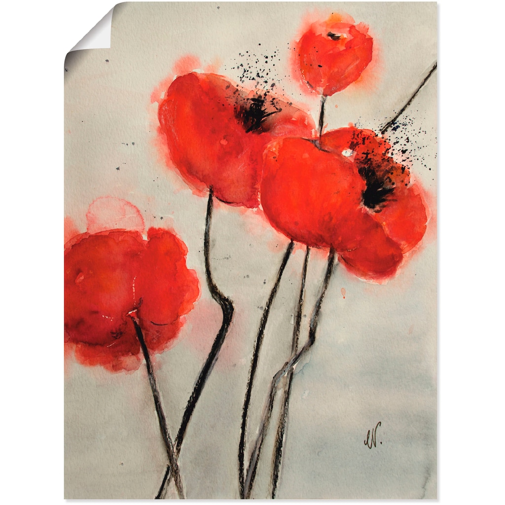 Artland Wandbild »Roter Mohn«, Blumen, (1 St.)