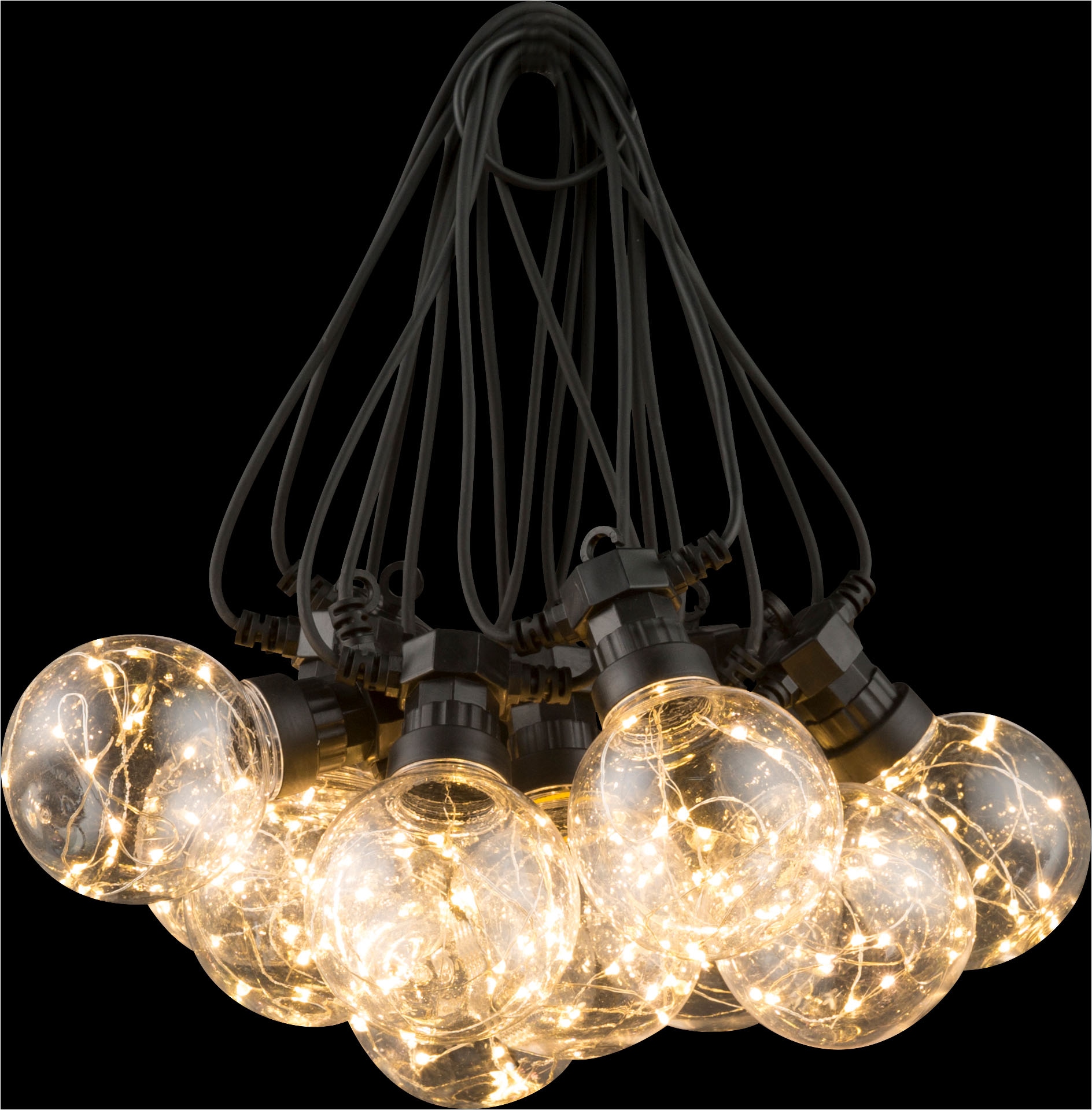 GLOBO LIGHTING LED-Lichterkette »ALMAGA«, Kette/10 Leuchtmittel/2700K/schwarz/Deko
