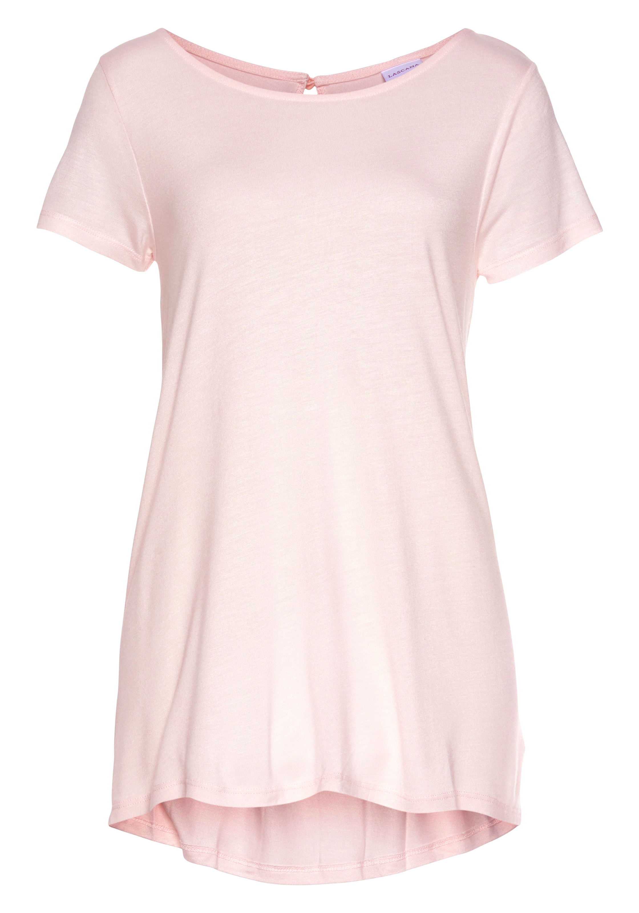 LASCANA T-Shirt, mit verlängertem BAUR Kurzarmshirt, online Rückenteil, Basic Longshirt, kaufen 