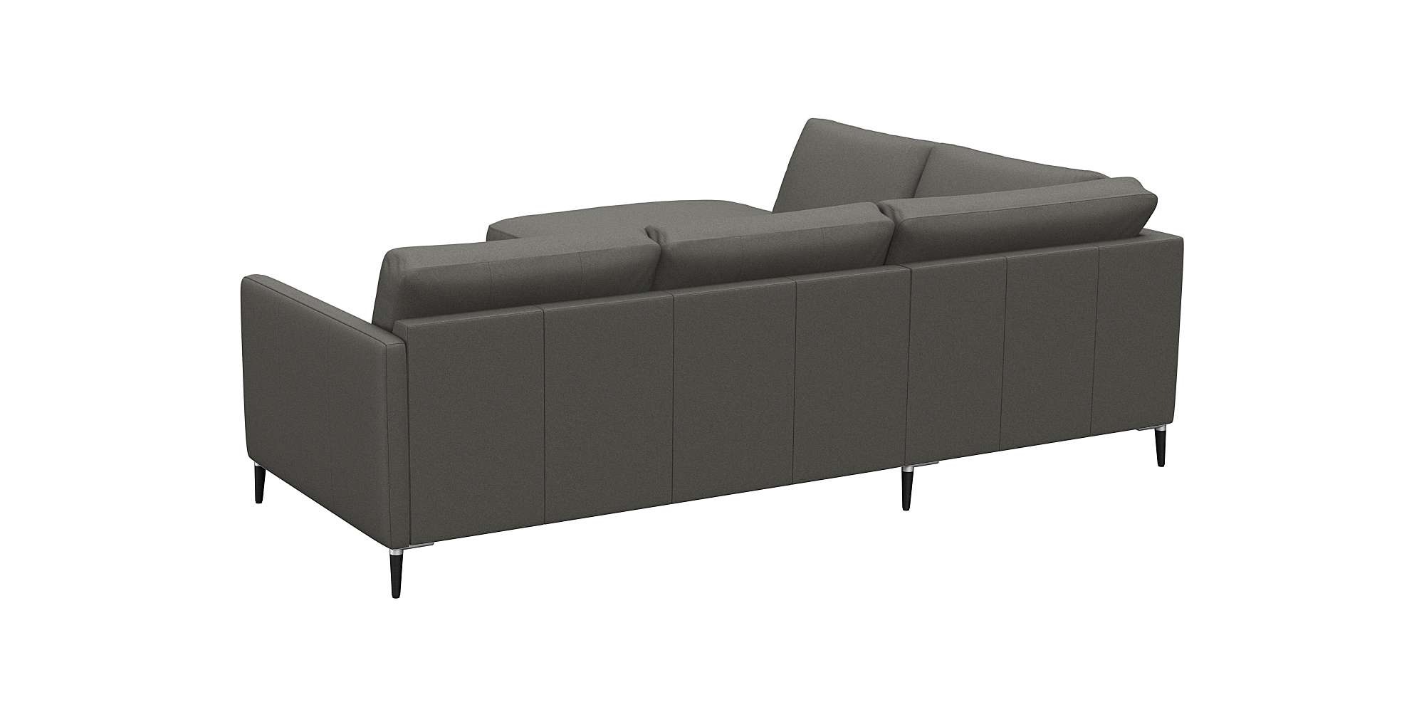 FLEXLUX Ecksofa »Fiore, L-Form«, schmale Armlehnen, Füße Alu/schwarz, B/T 234/225cm, Kaltschaum im Sitz