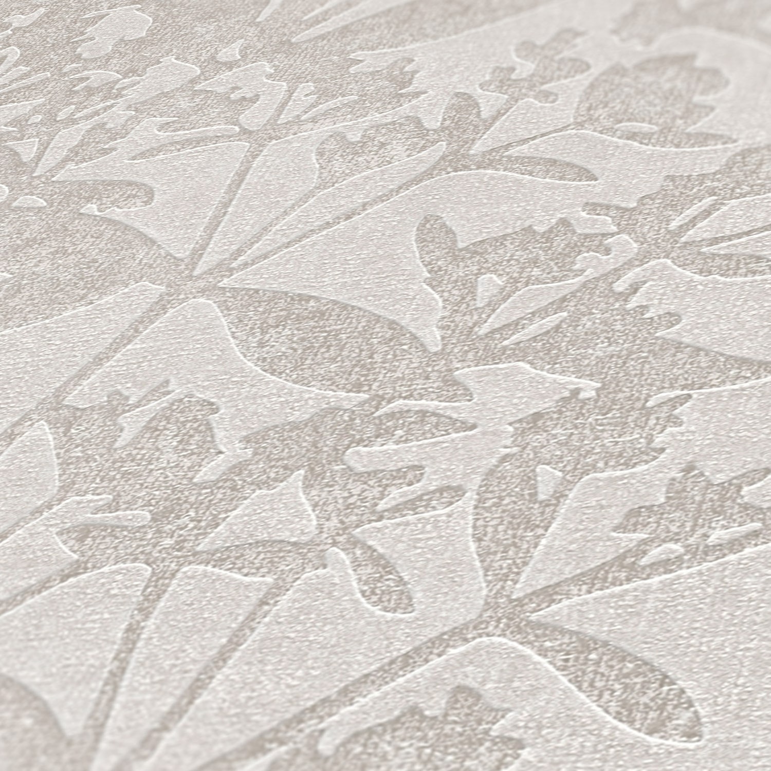 A.S. Création »Terra Tapete Blätter Floral« gemustert | matt | neutral strukturiert Natur-Tapete Landhaus Tapeten Wohnzimmer Schlafzimmer Küche modern