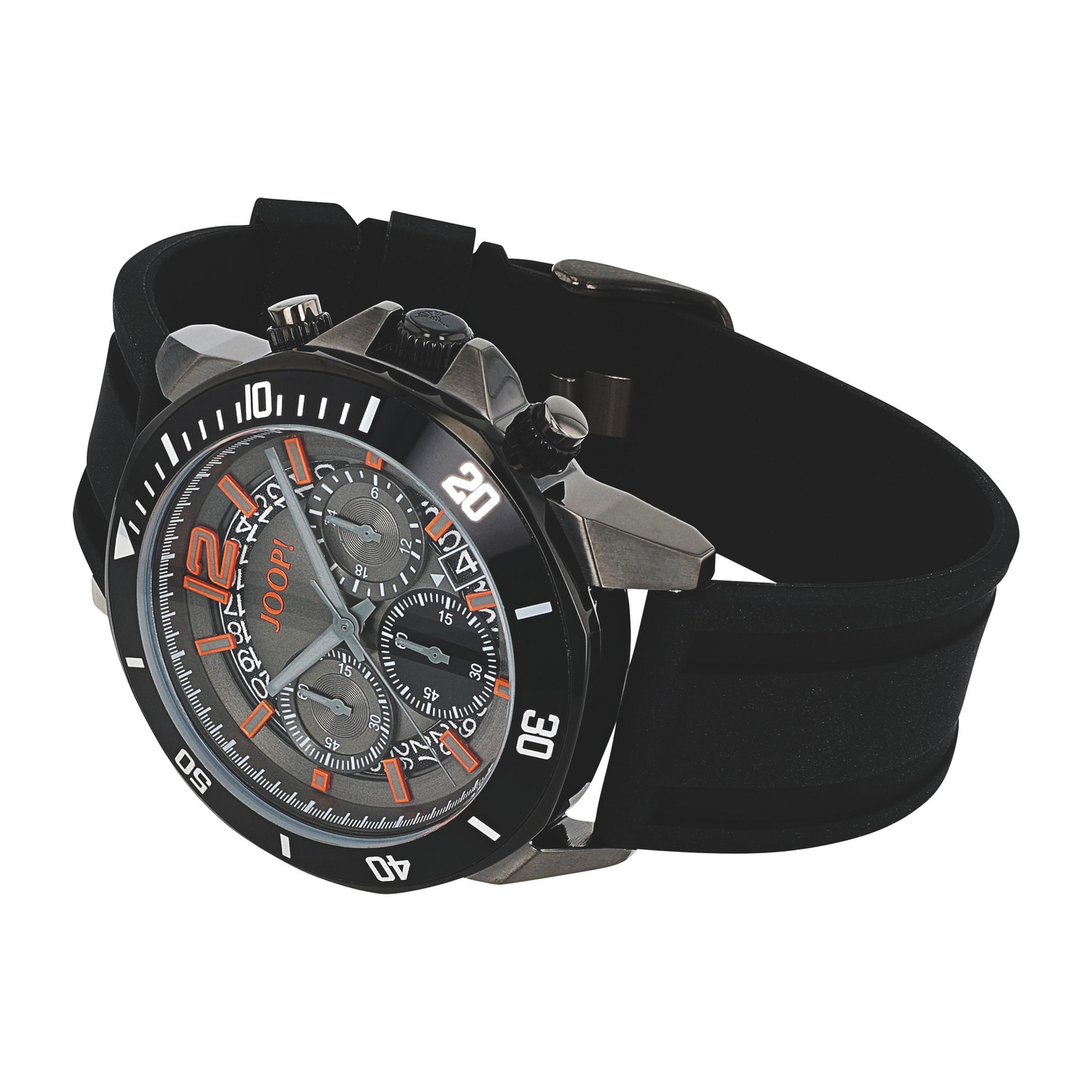 JOOP! Chronograph Quarzuhr, Armbanduhr, Herrenuhr, Silikonarmband, analog, Jahr, Monat