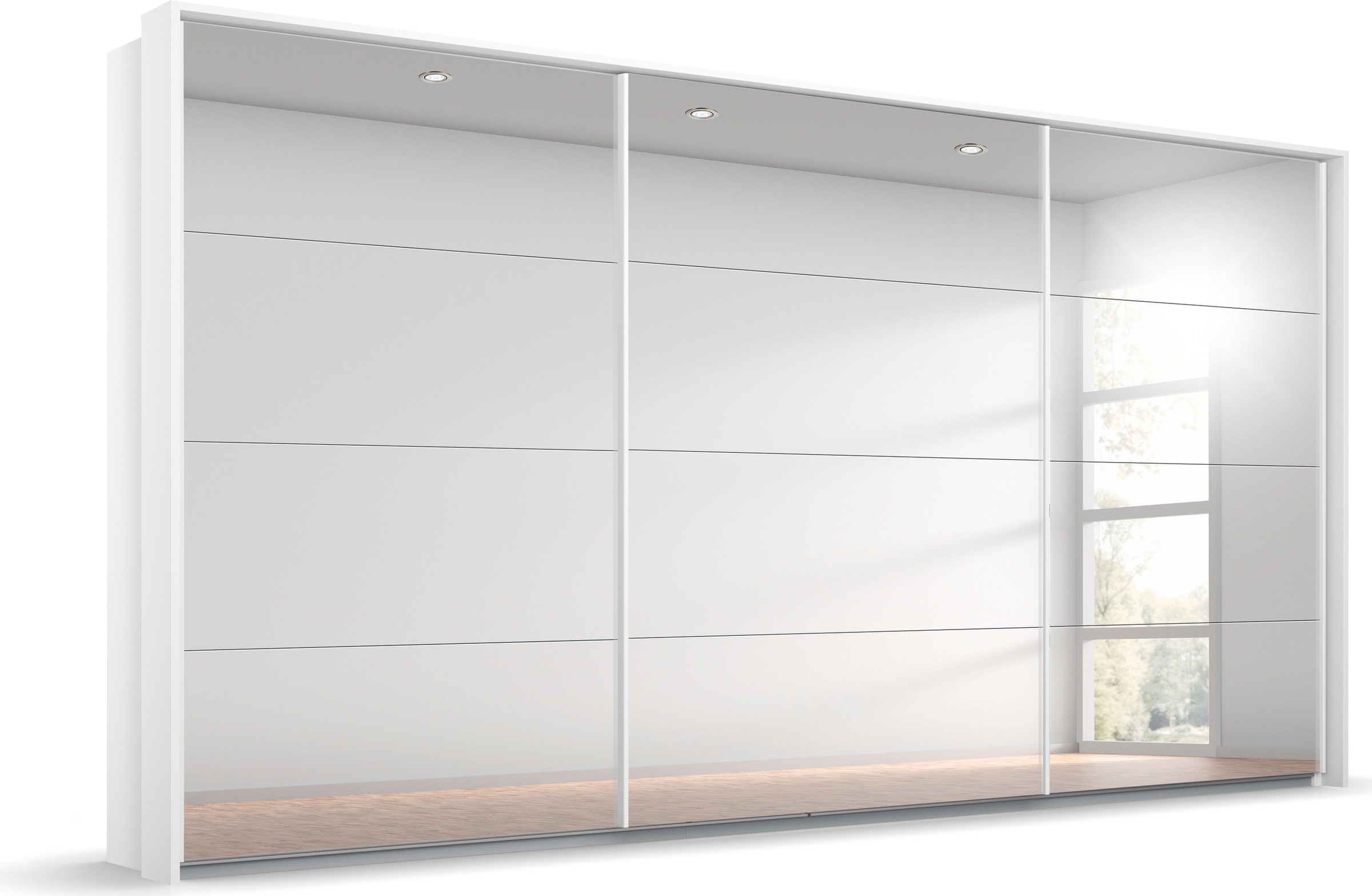 rauch Schwebetürenschrank »Oteli«, mit Spiegelfront und Passepartout optional mit Beleuchtung