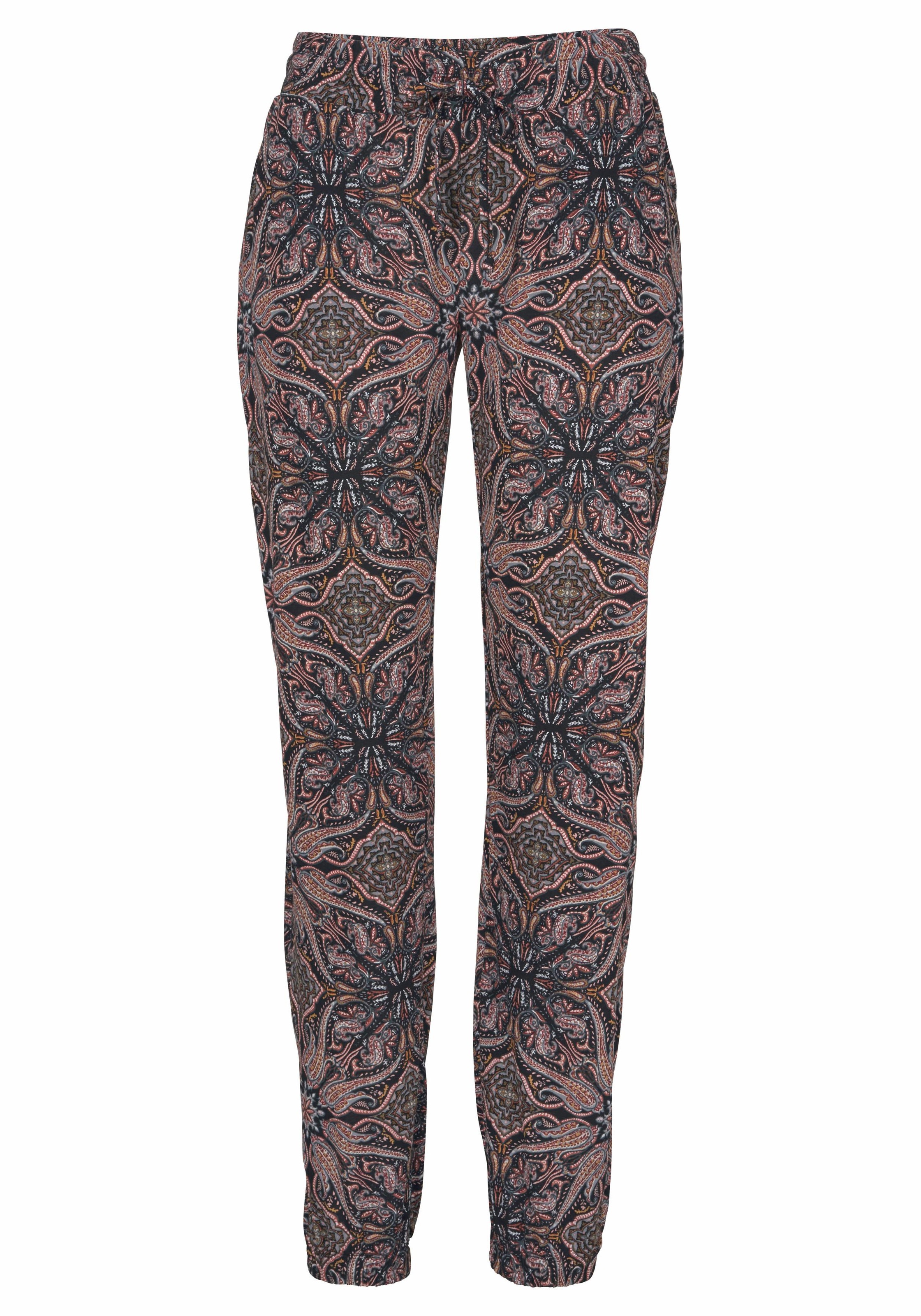 LASCANA Jerseyhose, mit Alloverdruck und Taschen, gerade Beinform, Strandho günstig online kaufen
