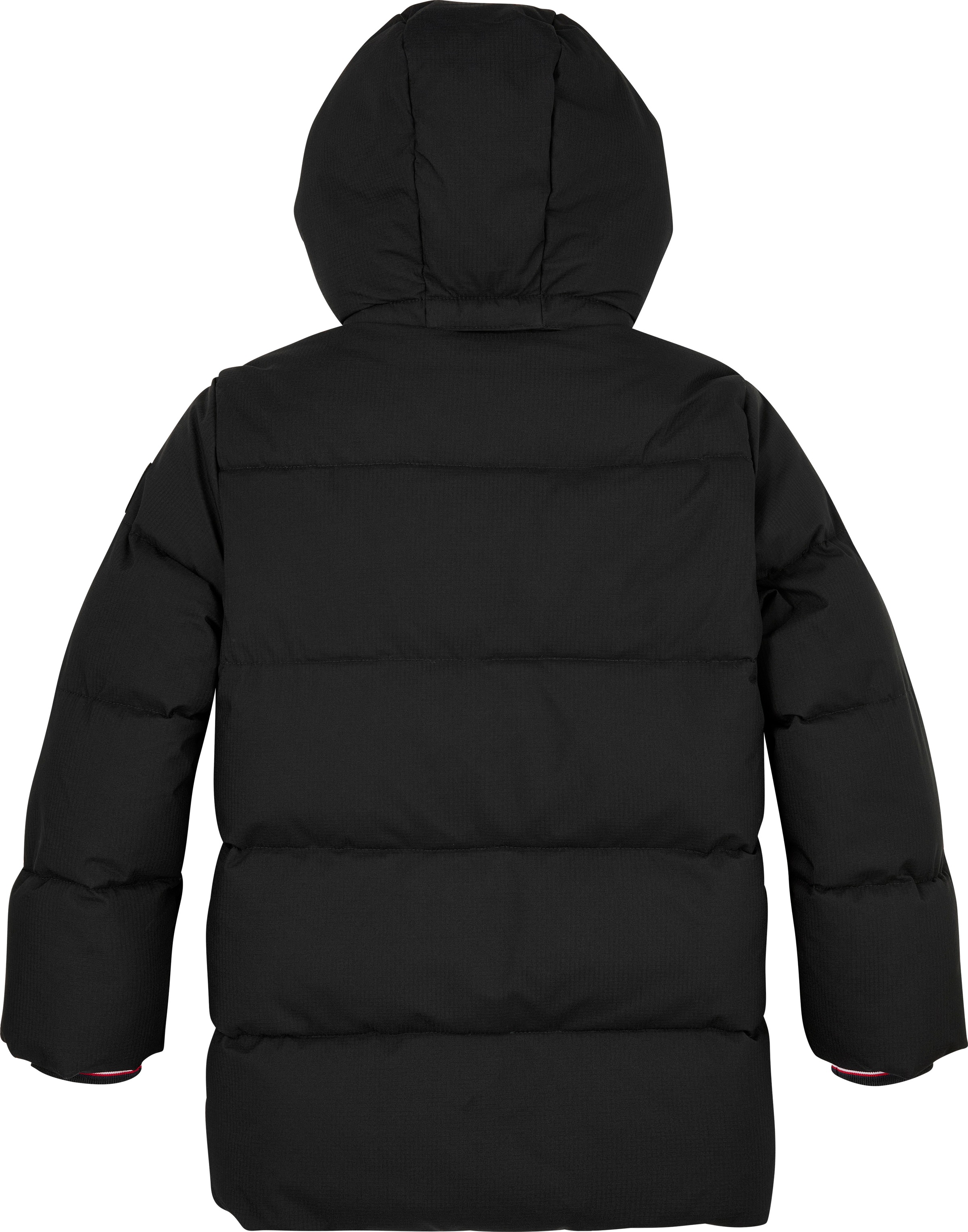 Tommy Hilfiger Steppjacke »MONOTYPE RIBSTOP PUFFER JACKET«, mit Kapuze, mit Kontrast-Streifen, Logoschriftzug