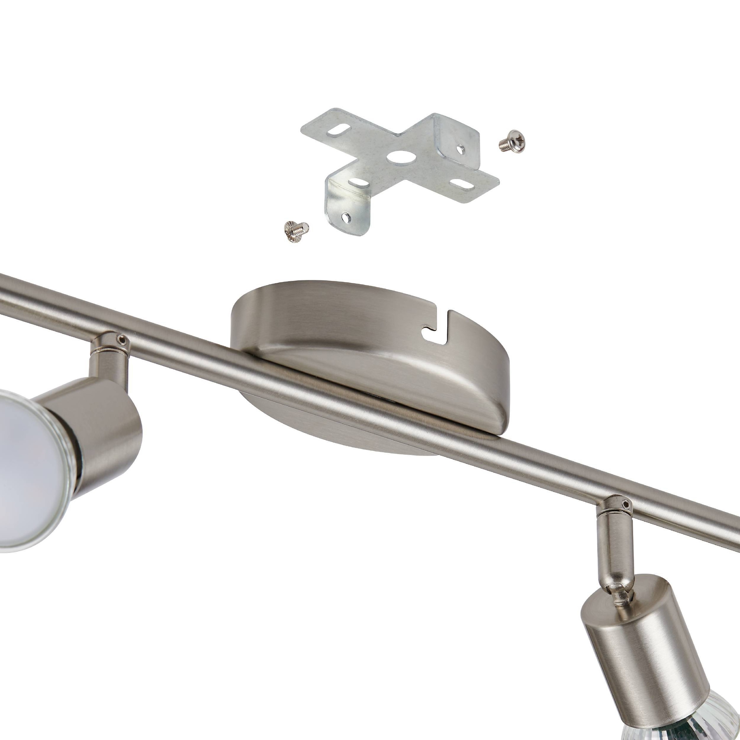 EGLO Deckenleuchte »Buzz-LED Deckenleuchte, Deckenstrahler aus Metall, Küchenlampe, GU10« GU10 1 Stk. Spot - L68,5 x B6,5 cm - nickel-matt - 4X2,8W inkl.