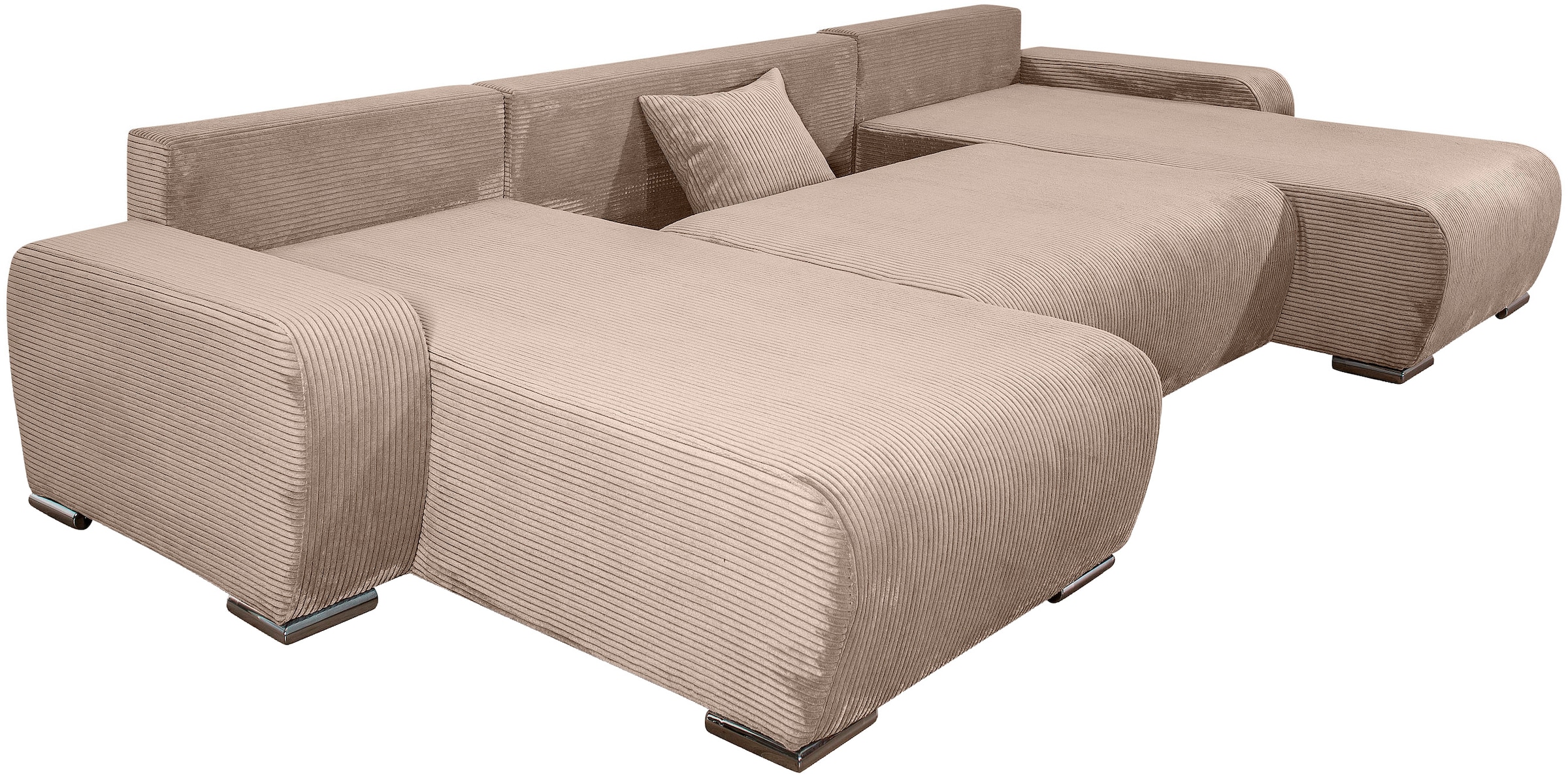 COLLECTION AB Wohnlandschaft »Paola U-Form«, mit Schlaffunktion, Stauraum, Zierkissen und Bonnellfederkern, Cord