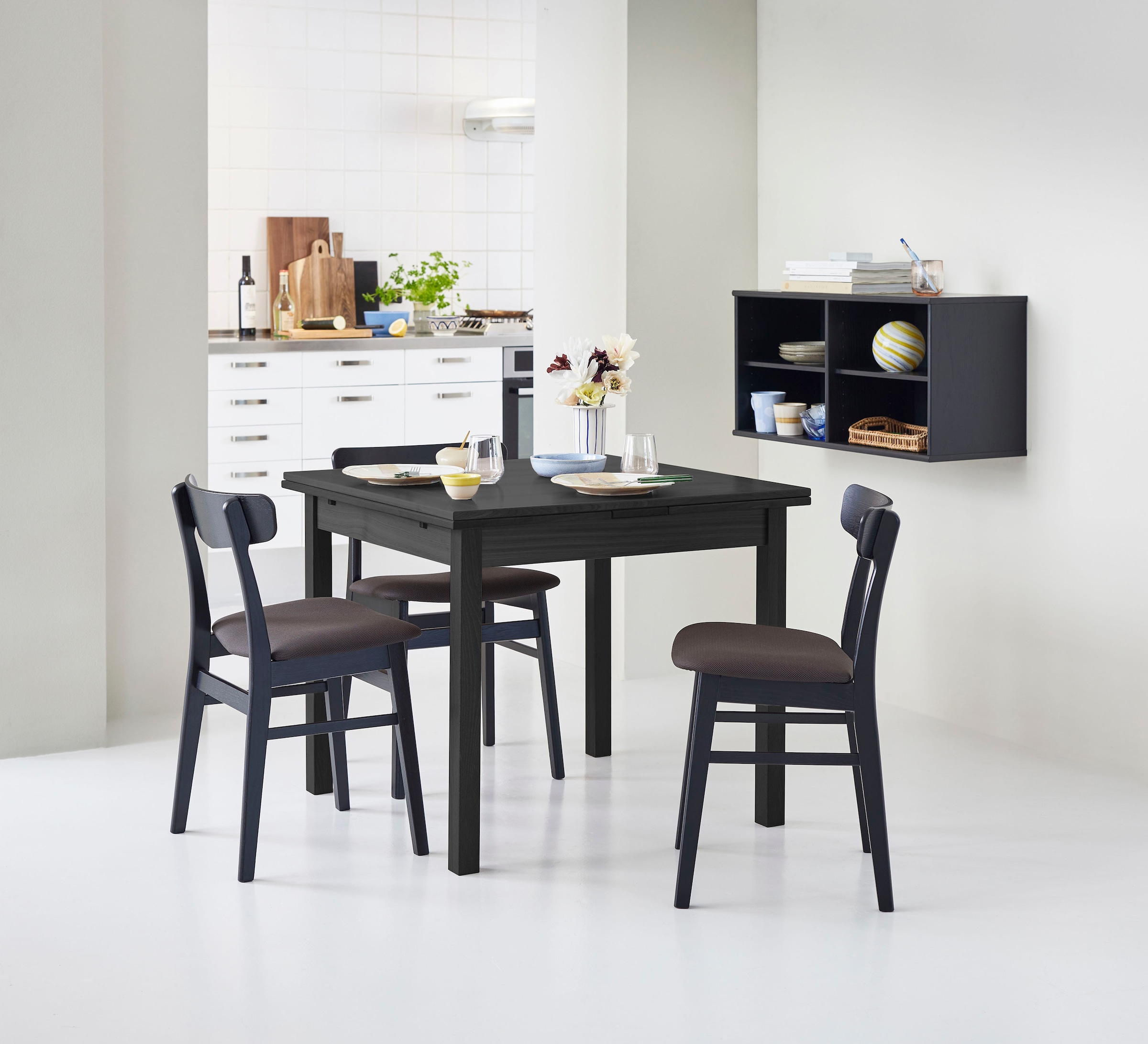 Hammel Furniture Esstisch »Basic Dinex, schnell innenliegende Einlegeplatten ausziehbar,«, Furnier / Massivholz, in zwei Breiten, stabiler dänische Design Tisch