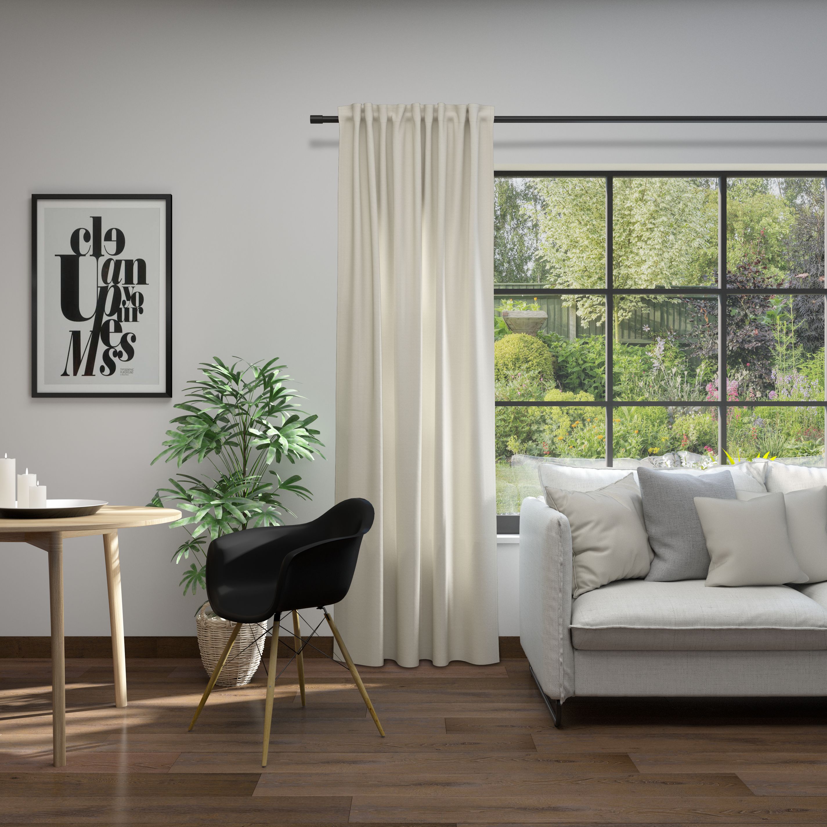 Vorhang NEUTEX FOR YOU, B:137cm H:220cm, beige, Jacquard, Polyester, Wohnzimmer, Gardinen, "Linessa", Schal mit verdeckten Schlaufen, Breite 137 cm,