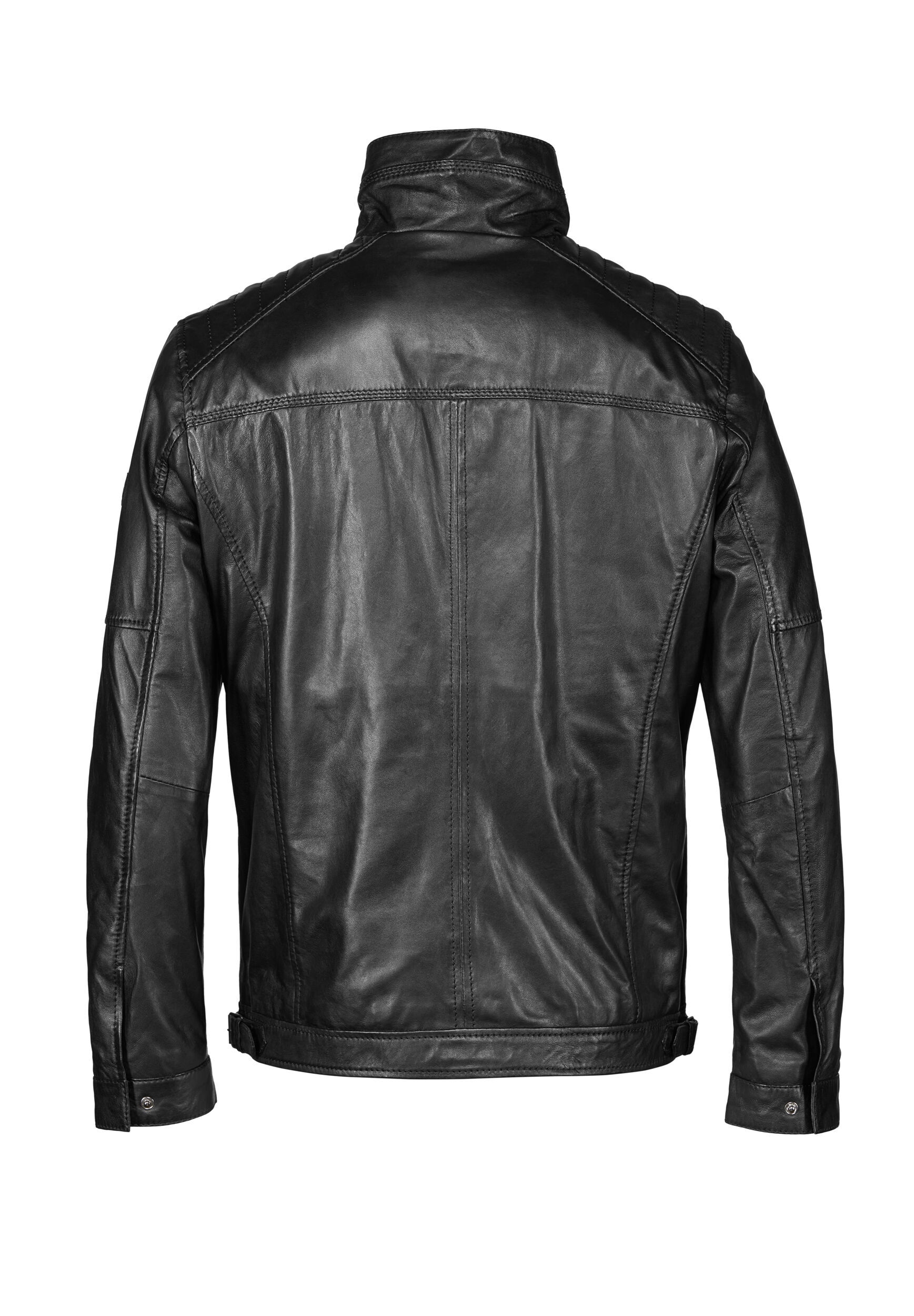 bugatti Lederjacke »BUTEODORO« ohne Kapuze mit Reißverschlusstaschen