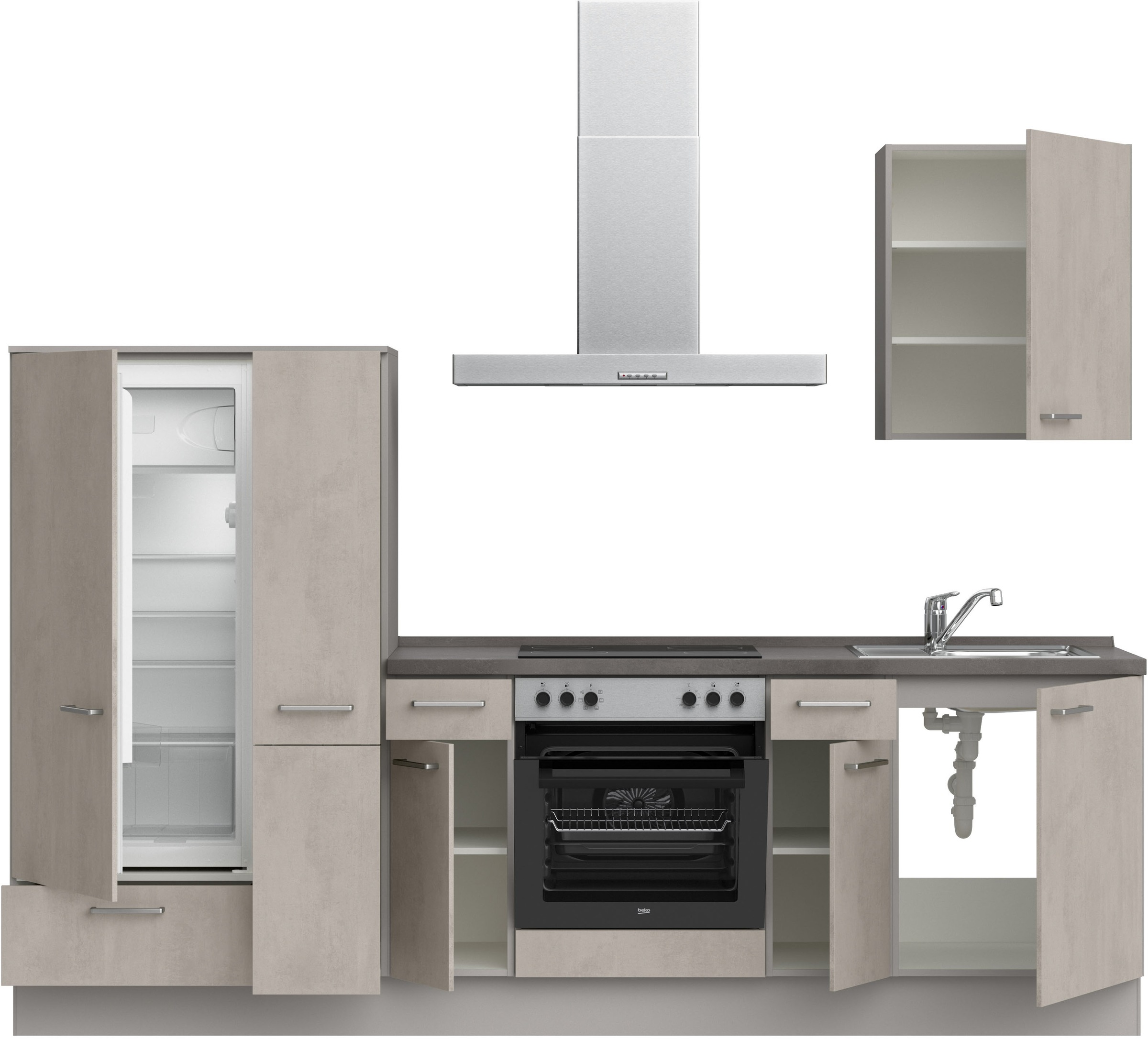 nobilia® Küchenzeile »"Riva I"«, vormontiert, Ausrichtung wählbar, Breite 270 cm, wahlw. mit E-Geräten
