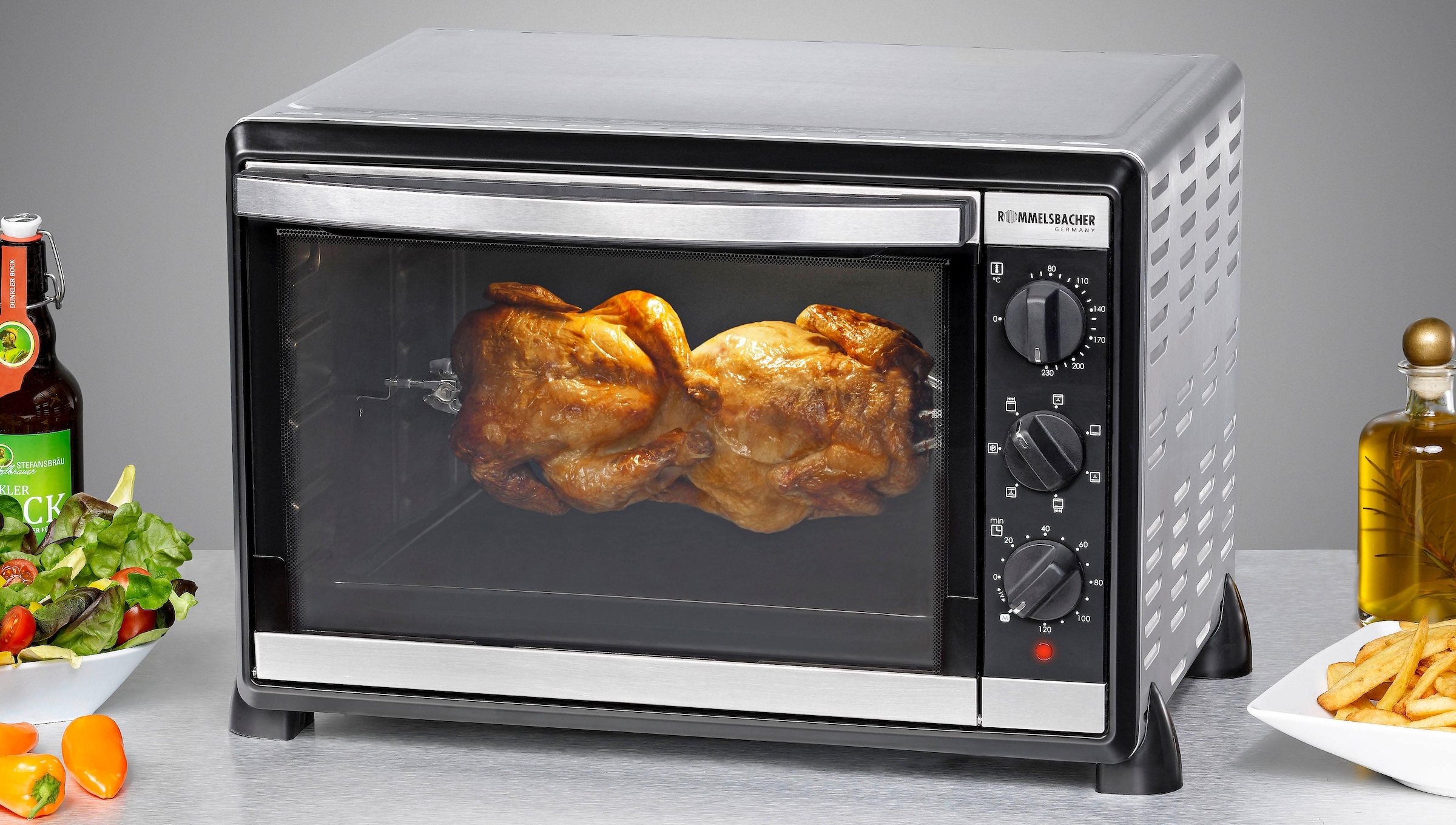 Rommelsbacher Minibackofen »Back & Grill Ofen BG 1805/E«, für Backformen  bis 31,5 cm Ø | BAUR