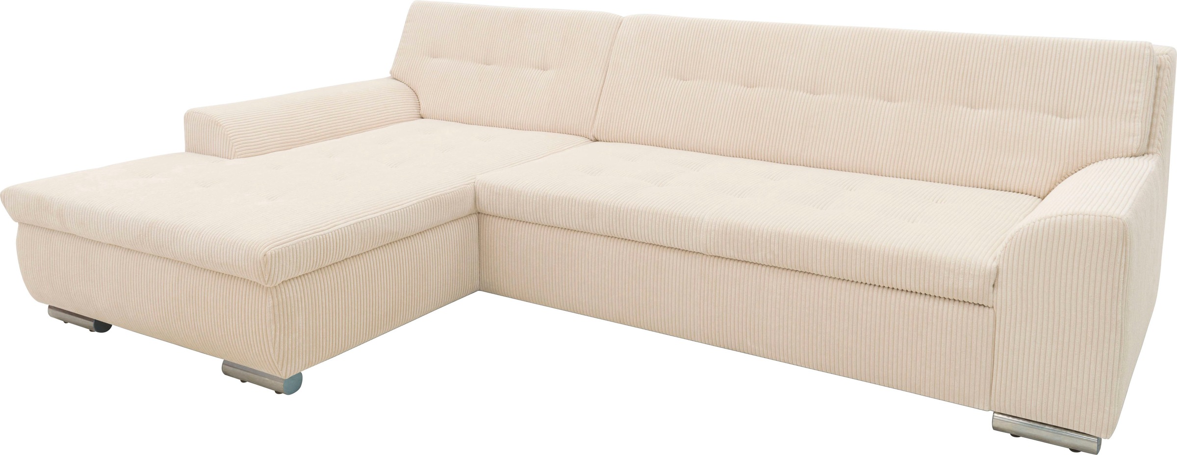 DOMO collection Ecksofa Treviso, wahlweise mit Bettfunktion, incl. Zierkissen
