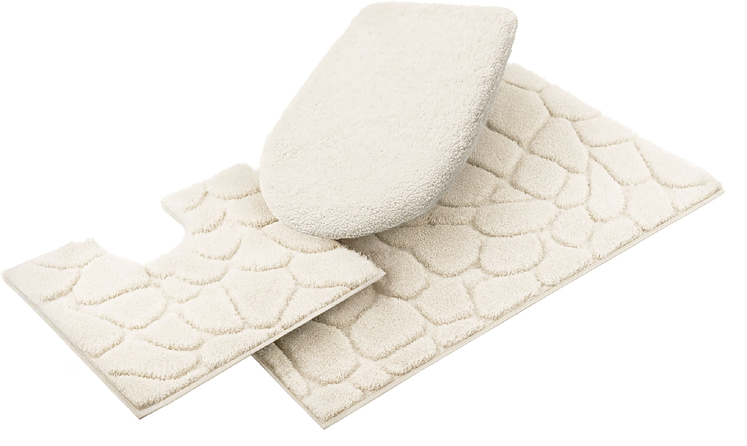 Grund Badematte »Ashtar, Badvorleger, Badezimmer Teppich, 3D-Design«, rutschhemmend beschichtet, schnell trocknend, Hoch-Tief-Design mit organischer Steinoptik, Made in Europe