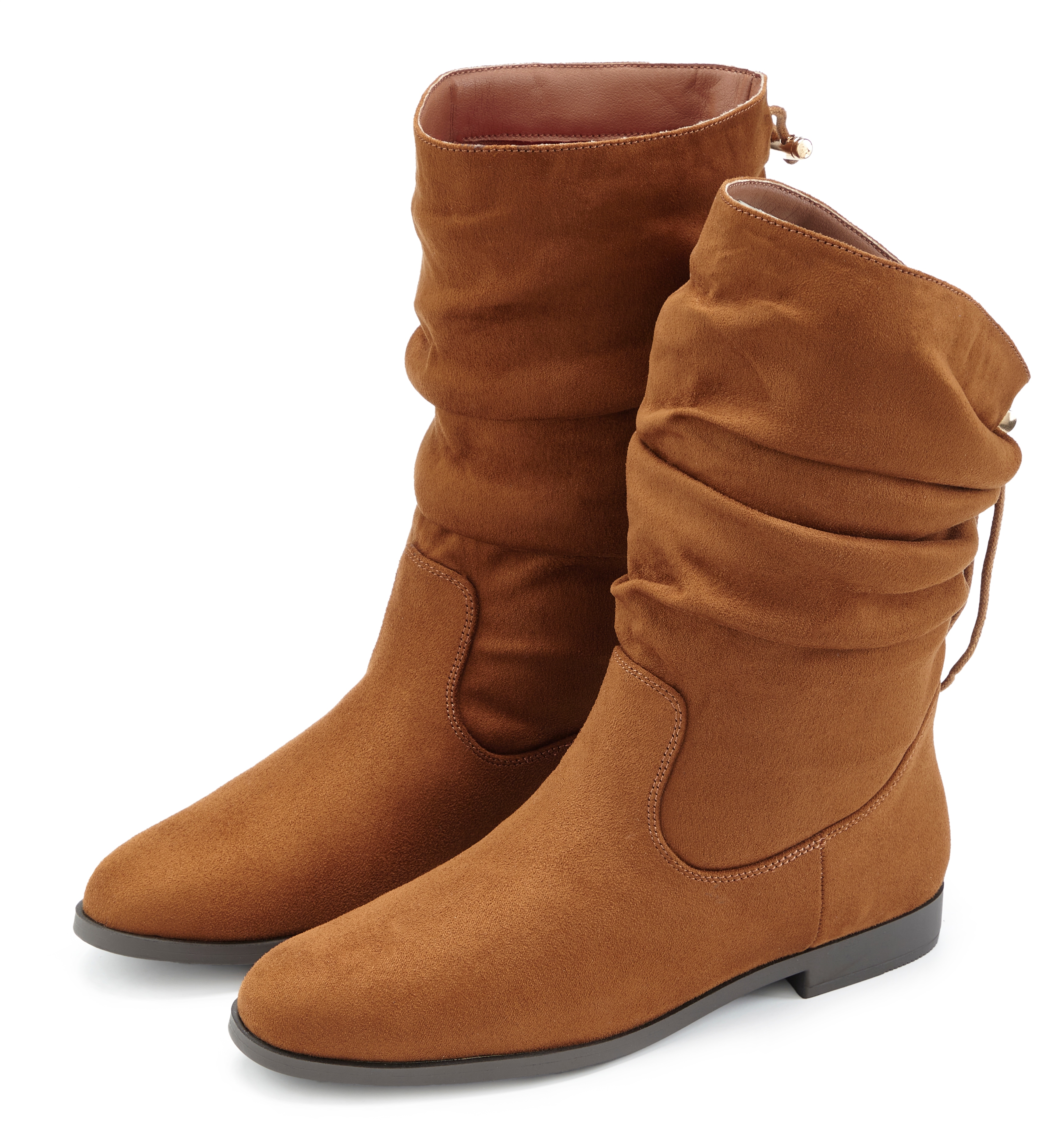LASCANA Stiefel "Stiefelette," mit Gummi-Kordelzug, in zwei verschiedenen Längen tragbar VEGAN
