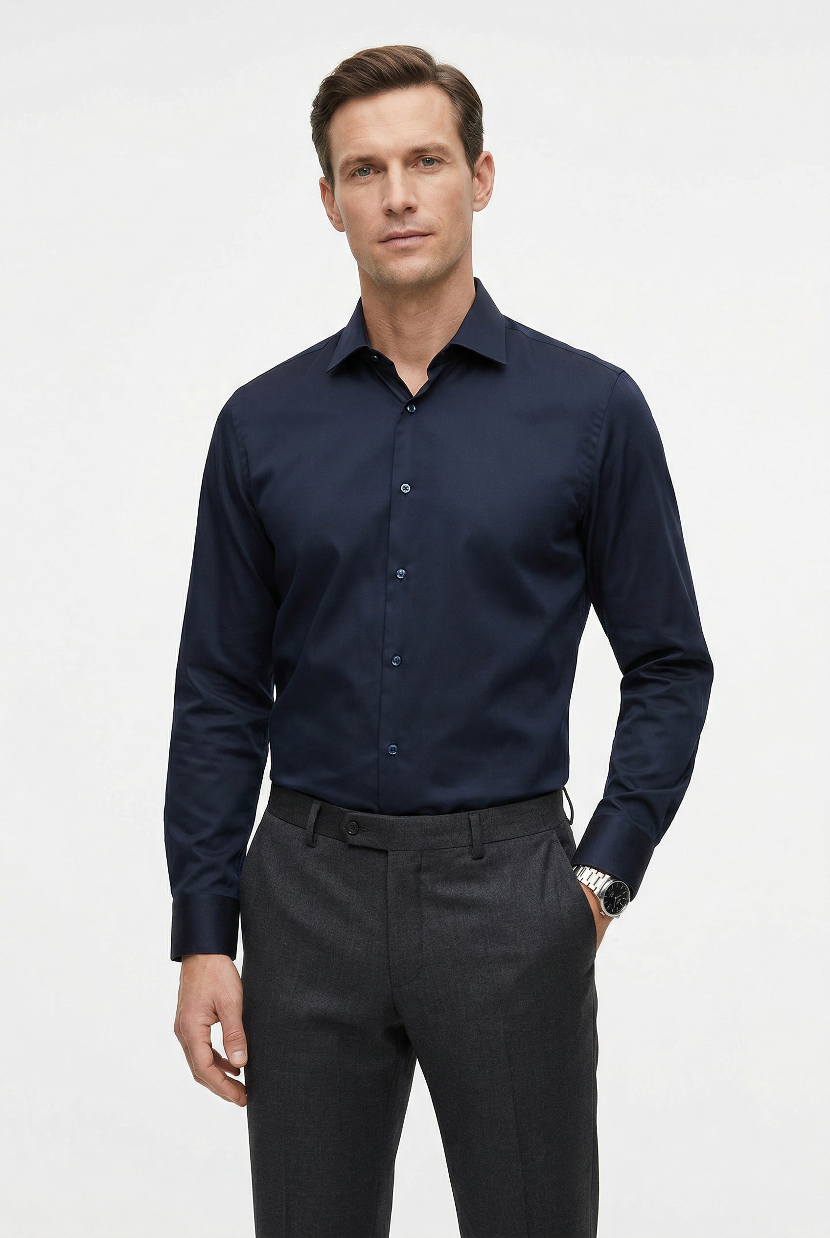 BOSS Businesshemd Kentkragen, Regular Fit, bügelleichte Qualität