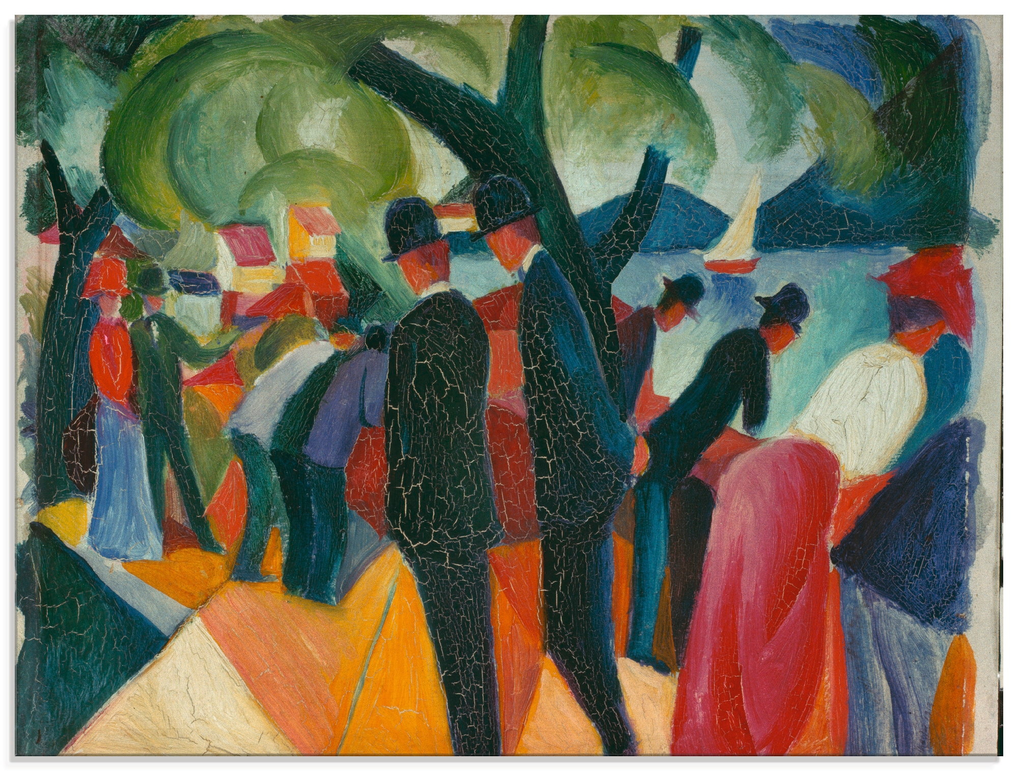 Artland Glasbild "Spaziergang auf der Brücke. 1913", Gruppen & Familien, (1 St.), in verschiedenen Größen