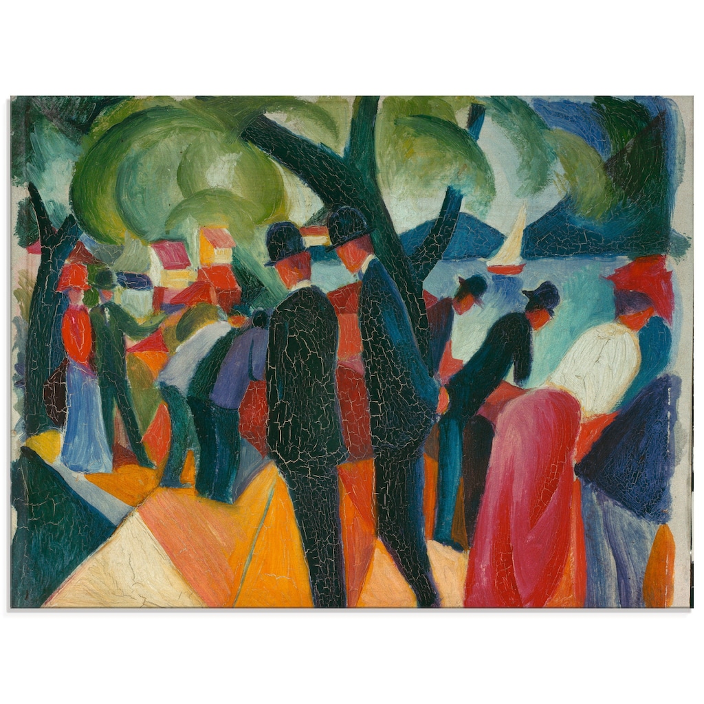 Artland Glasbild »Spaziergang auf der Brücke. 1913«, Gruppen & Familien, (1 St.)