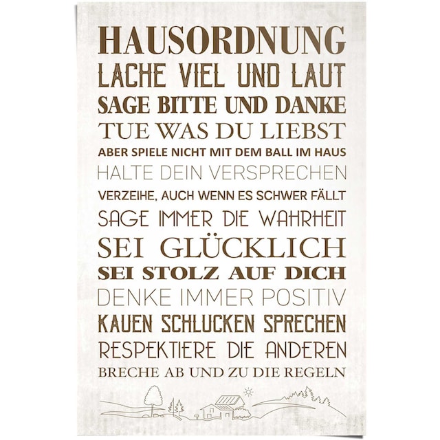 Reinders! Poster »Hausordnung« kaufen | BAUR