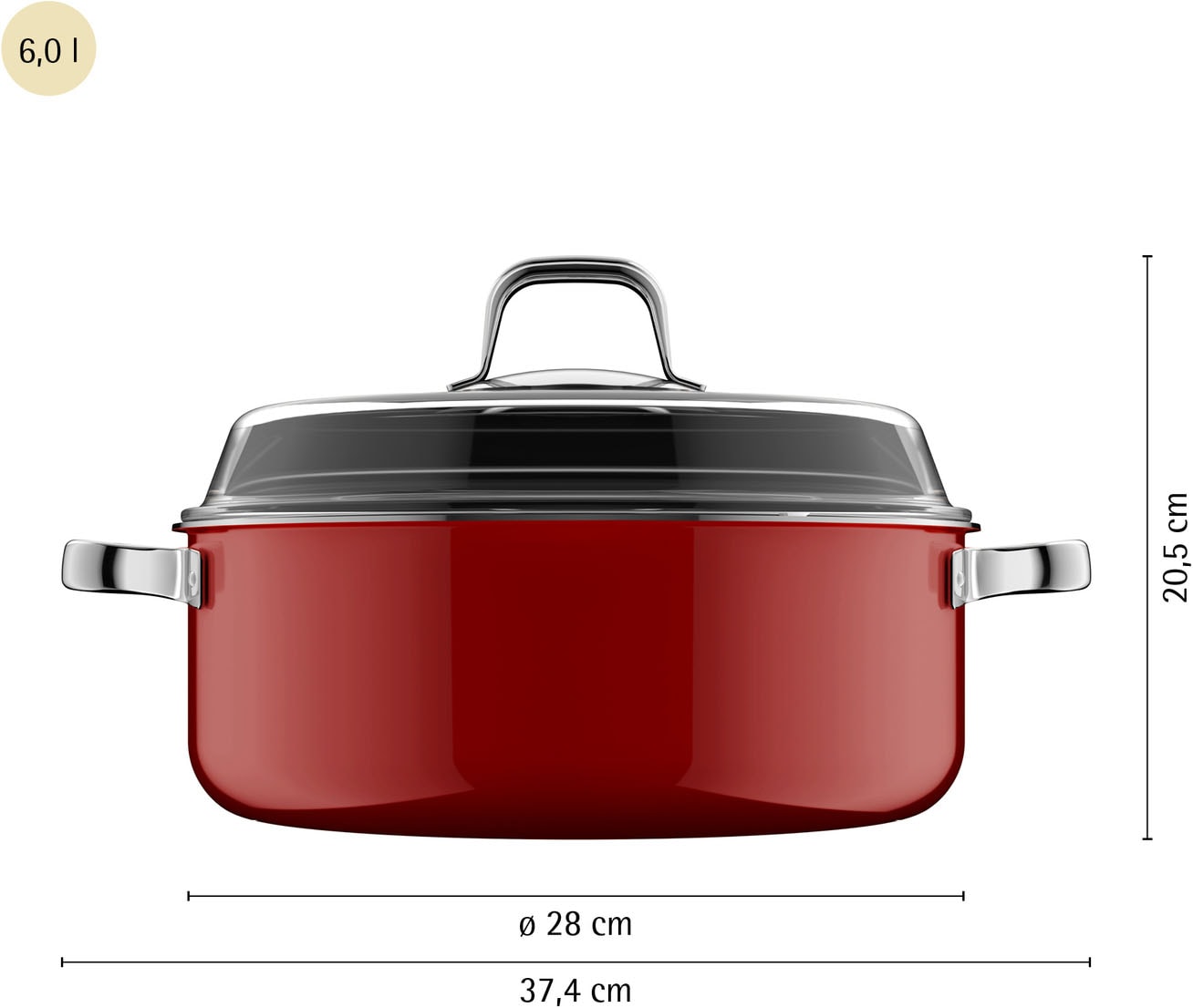 WMF Schmortopf »Fusiontec Mineral Pro« Edelstahl | Glas