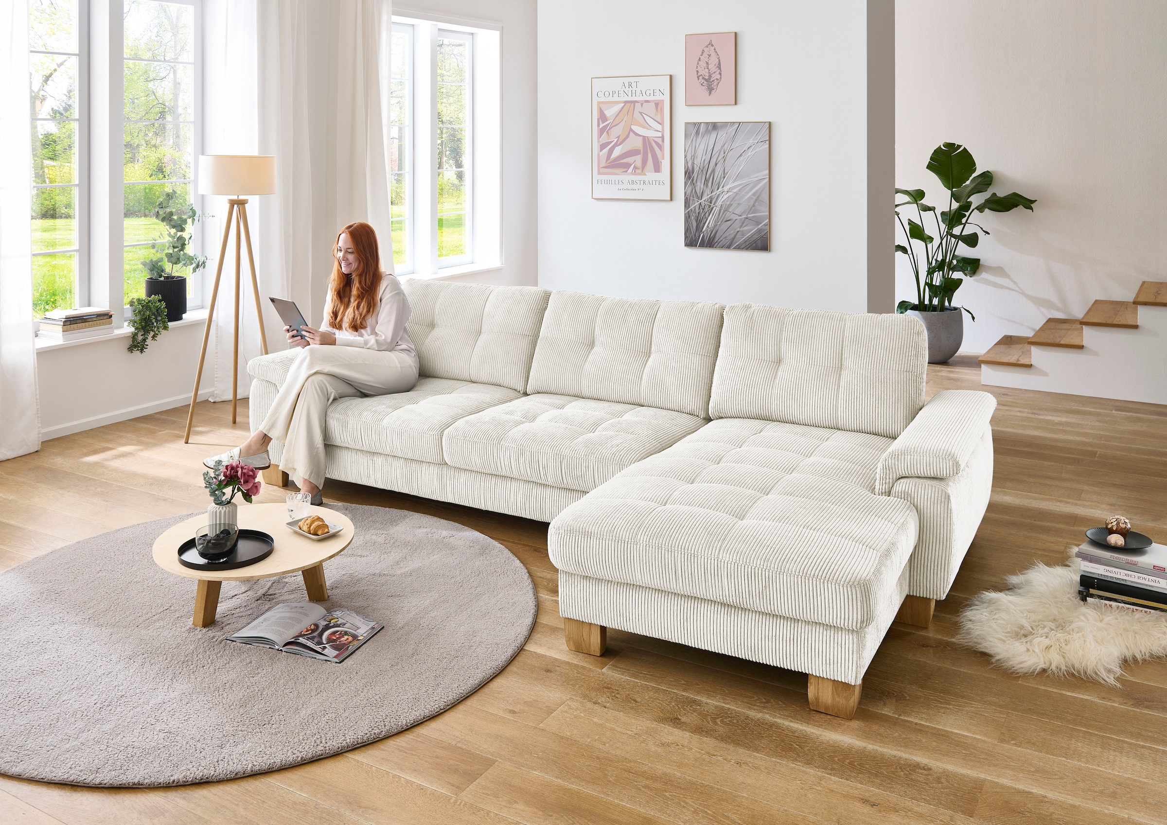 Die PlanBar Ecksofa "PP-LA19101" wahlweise mit Bettfunktion und verstellbar günstig online kaufen