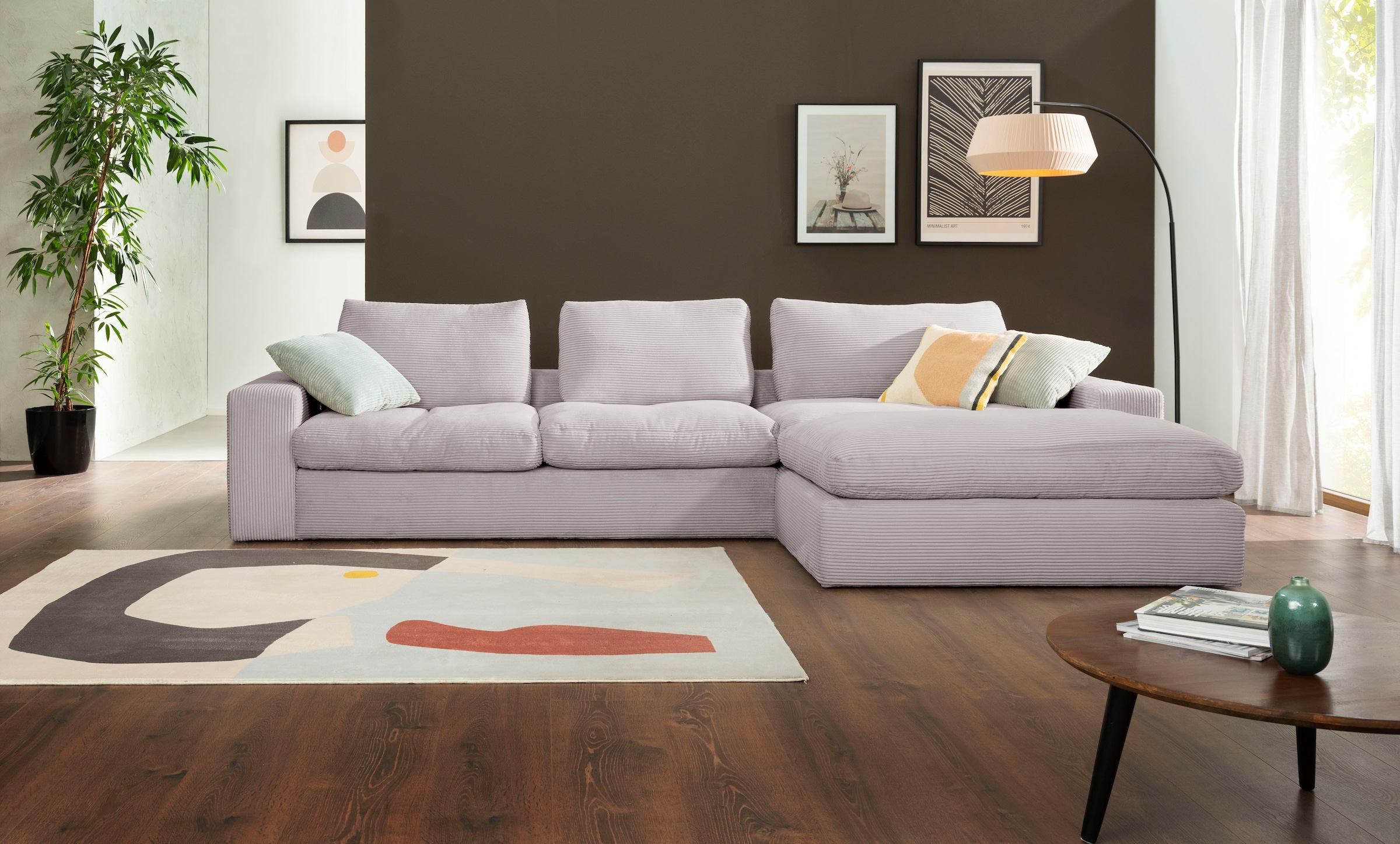 alina Ecksofa "Sandy" mit Recamiere, in modernem Cordstoff günstig online kaufen