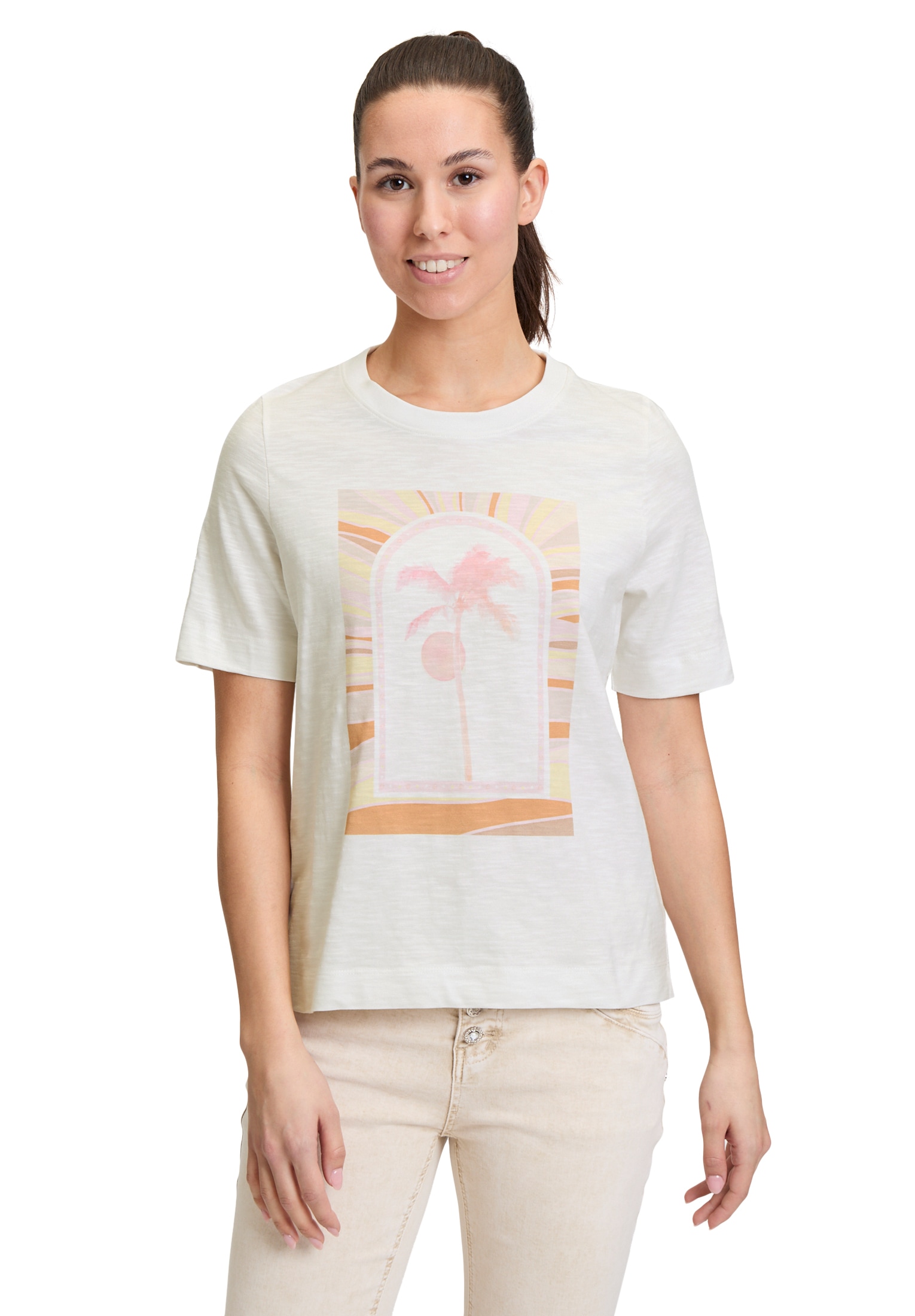 Cartoon Kurzarmshirt "Cartoon Damen Printshirt mit Rundhalsausschnitt", (1 günstig online kaufen