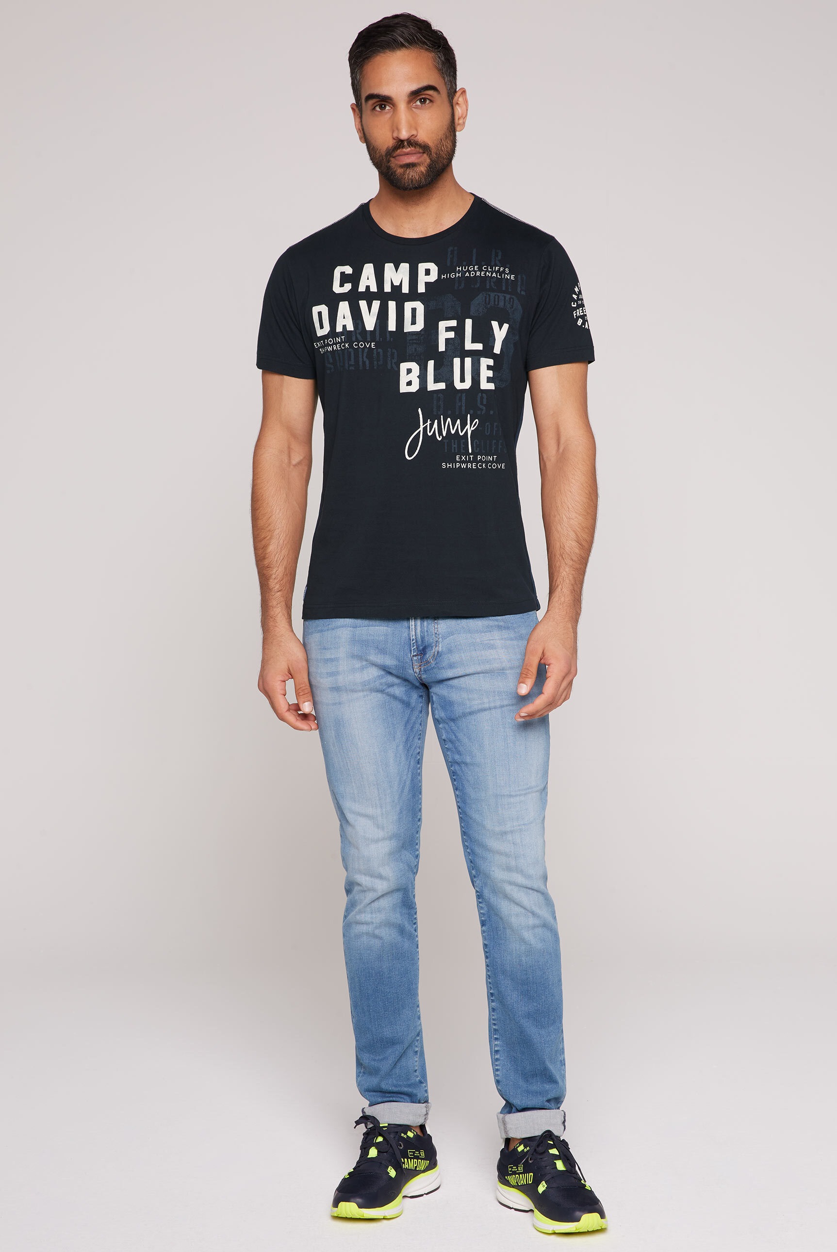 CAMP DAVID Rundhalsshirt, aus Baumwolle