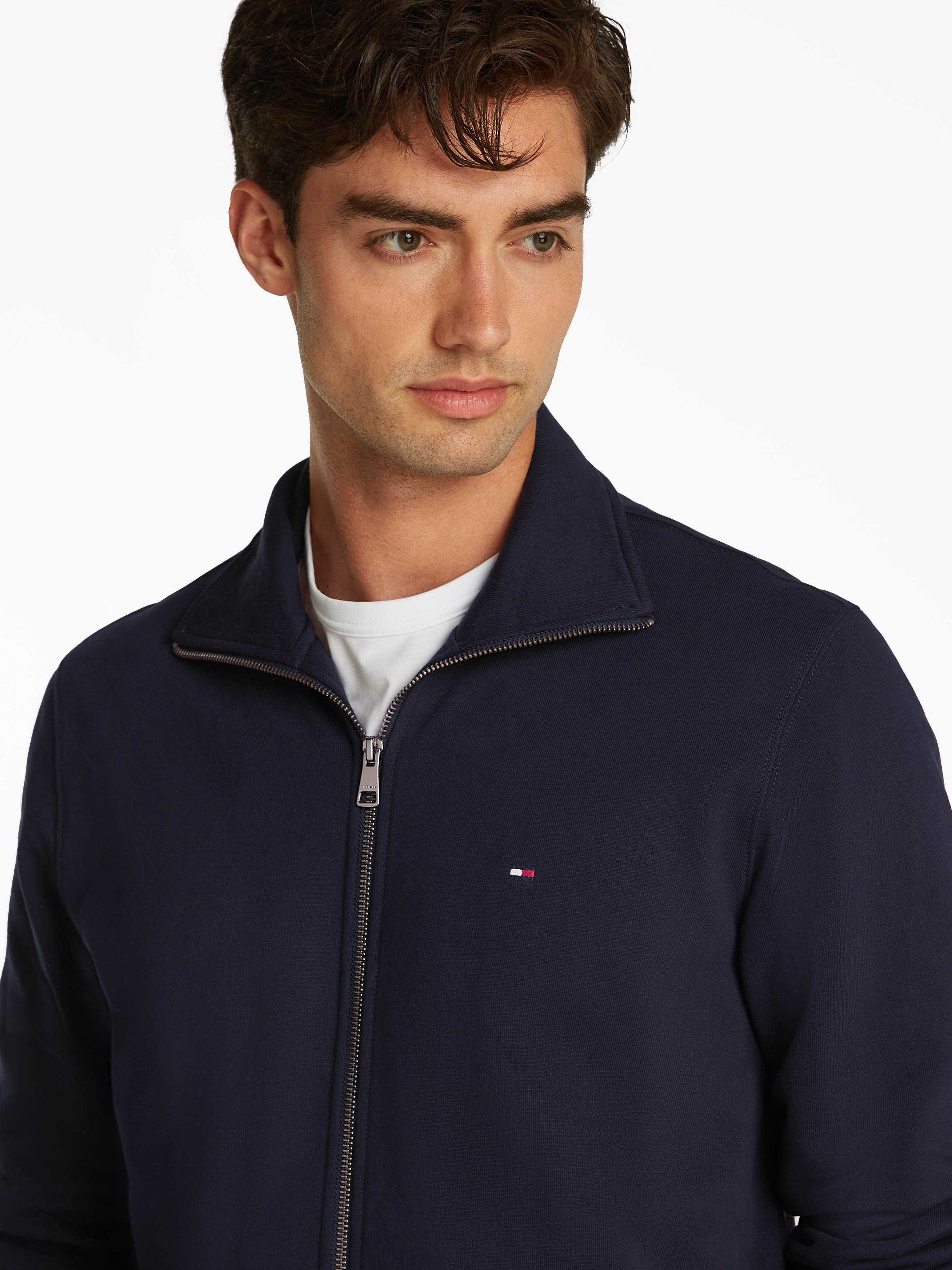 Tommy Hilfiger Sweatjacke »ESSENTIAL TERRY ZT STAND COLLAR«
