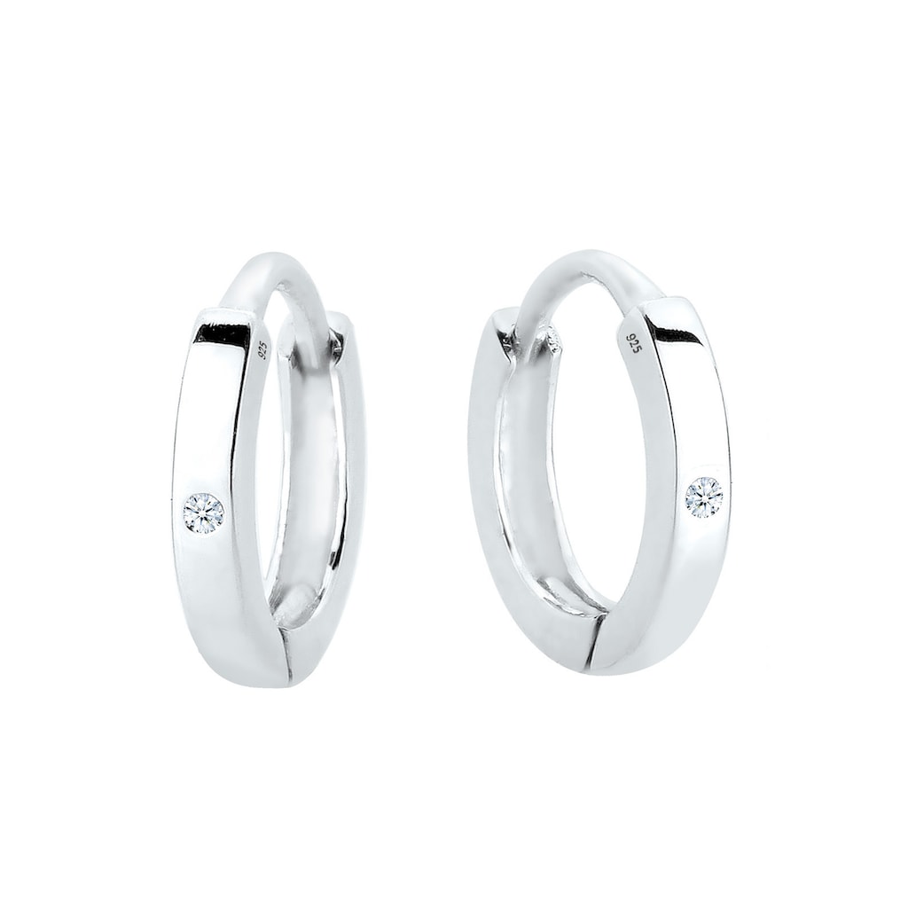 Elli DIAMONDS Paar Creolen »Creolen Diamant (0.01 ct.) 925 Sterling Silber«