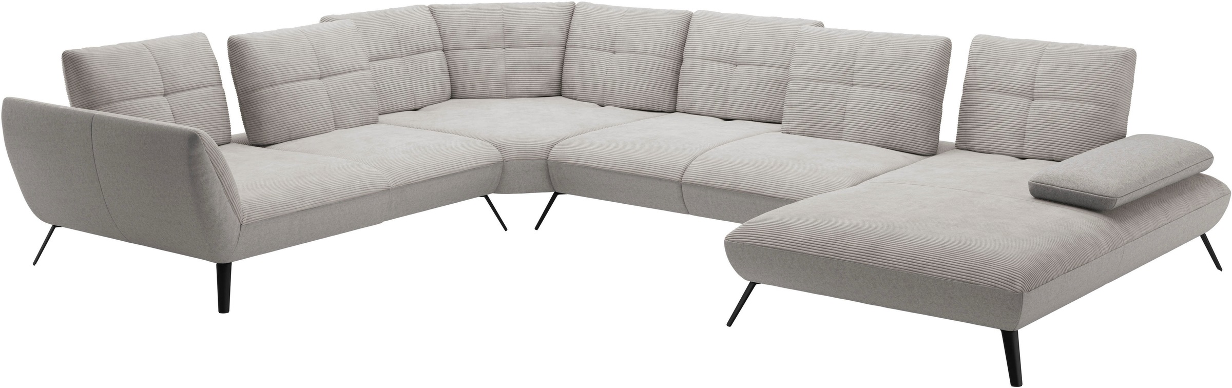 Places of Style Wohnlandschaft »Mikado U-Form«, inkl. Sitztiefenverstellung und Armteilverstellung