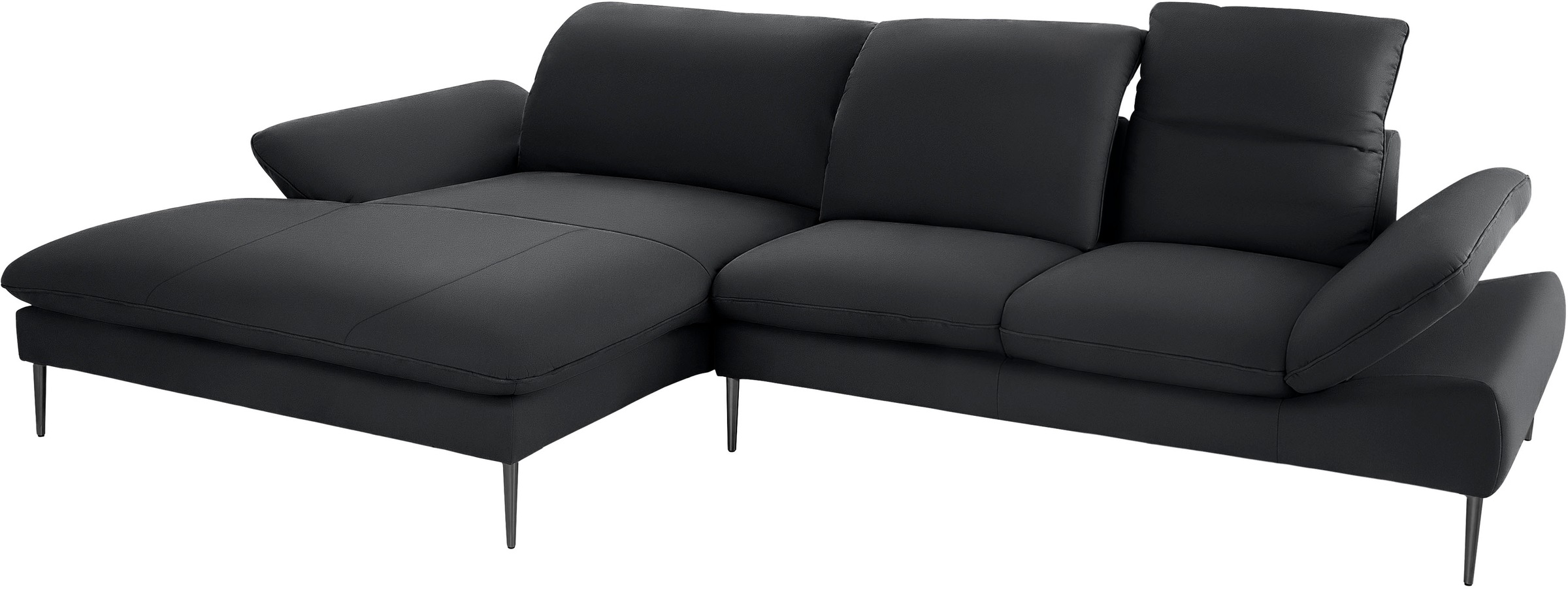 W.SCHILLIG Ecksofa »enjoy&MORE, Designsofa, bequem, zeitlos und elegant, L-Form«, Sitztiefenverstellung, Füße schwarz pulverbeschichtet, Breite 340 cm