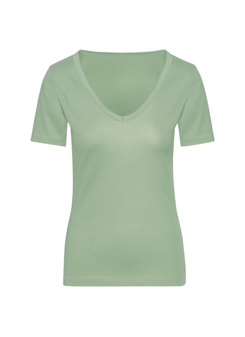 Trigema T-Shirt »TRIGEMA V-Shirt aus Baumwolle/Elastan«, (1 tlg.)